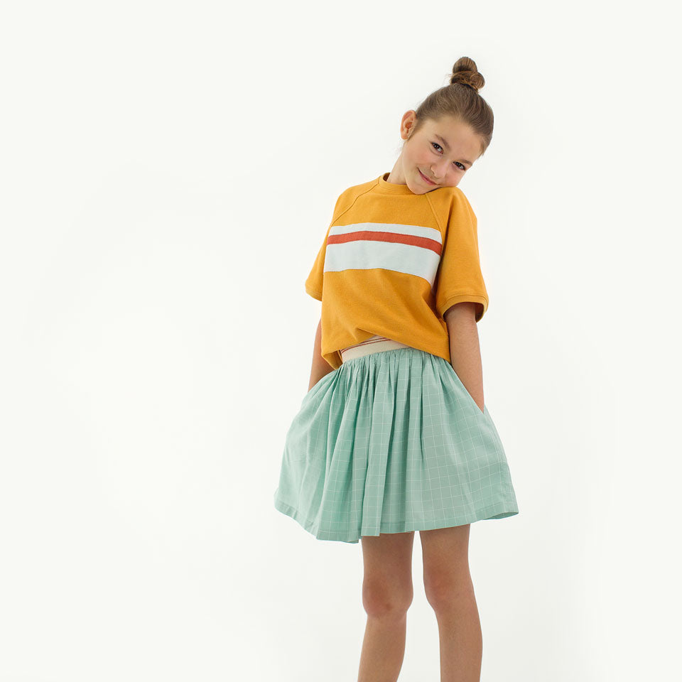 See You At Six - Thin Grid Harbour Green Viscose Rayon