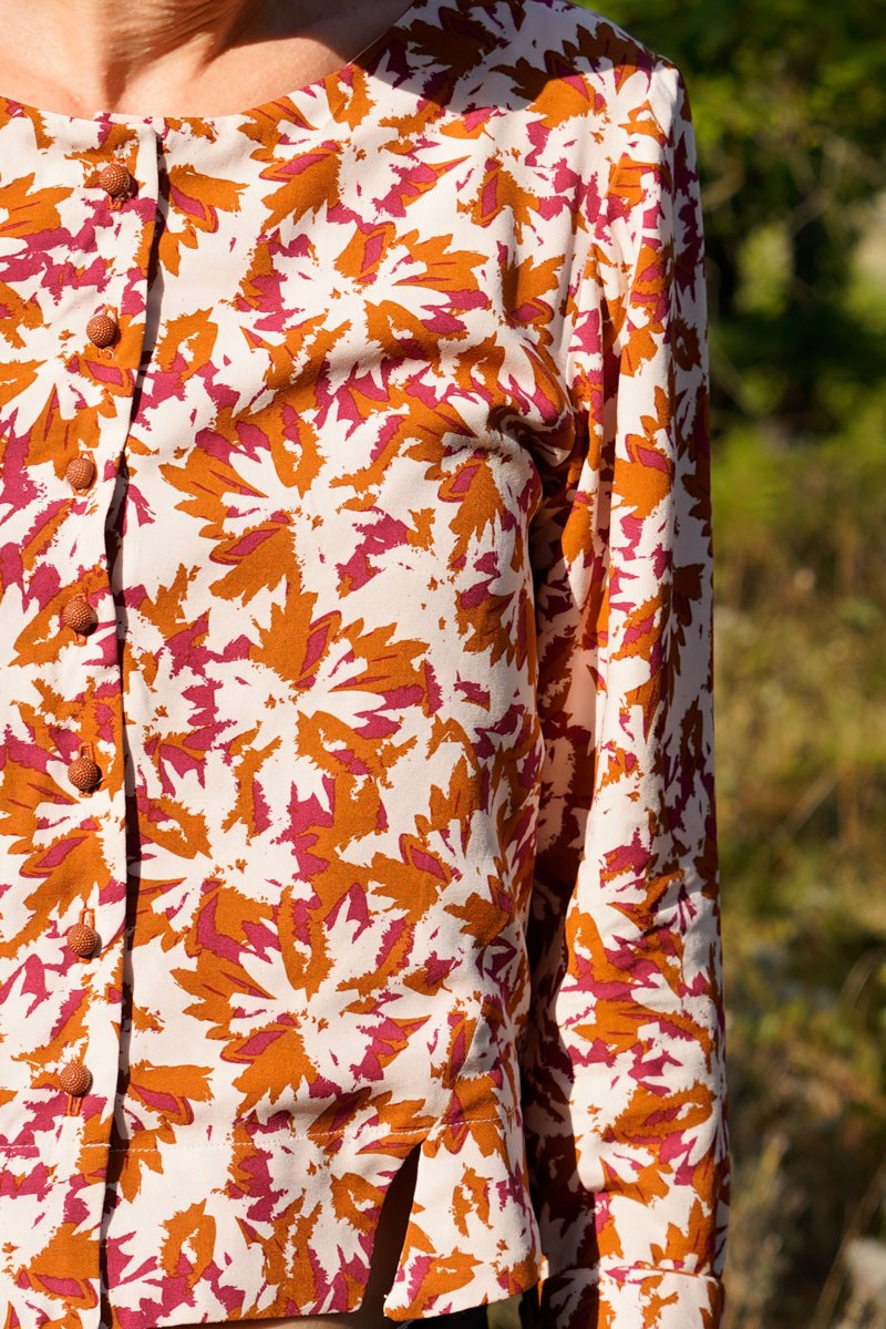 Églantine & Zoé - Flora Caramel Viscose Poplin Fabric