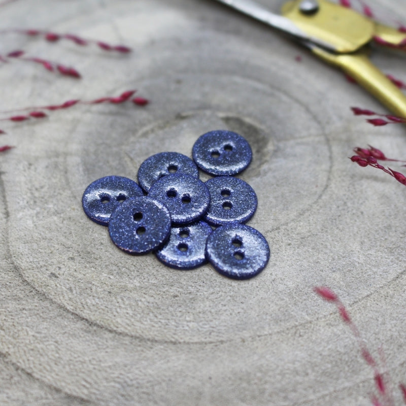 Atelier Brunette - Glitter Buttons - Cobalt 12mm