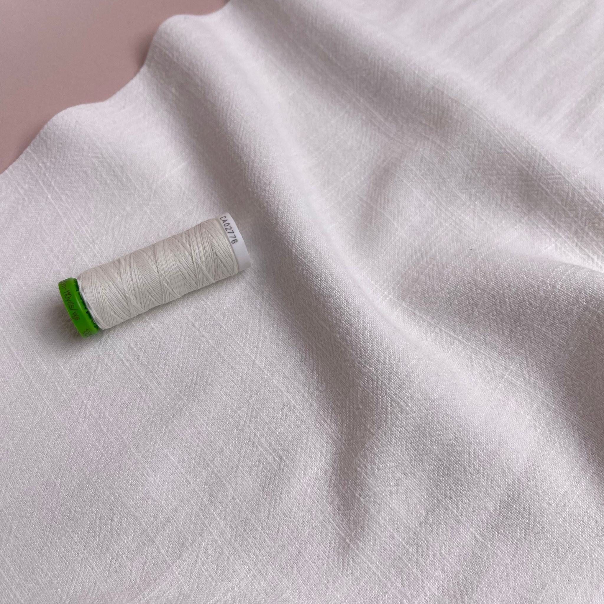 REMNANT 1.84 Metres - Flow Off-White Viscose Linen Blend Dress Fabric