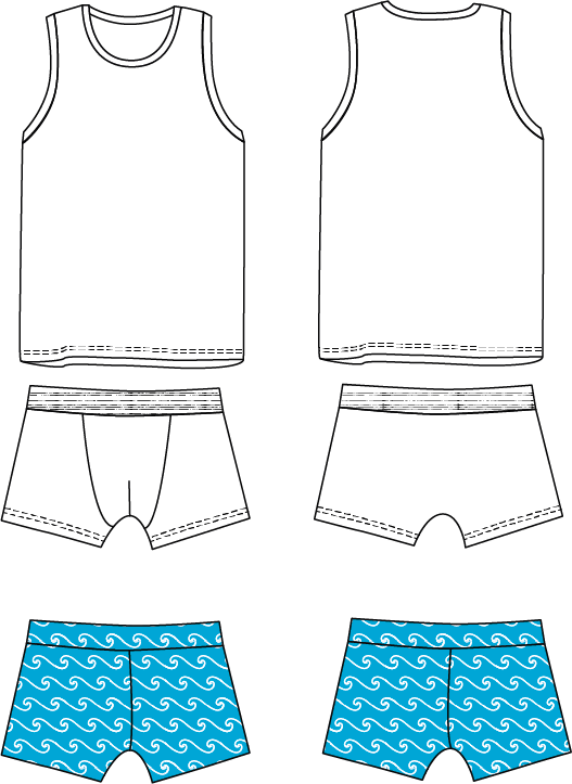 Ikatee -  Sebastien Underwear/ Swimsuit boys 3-12y - Paper Sewing Pattern