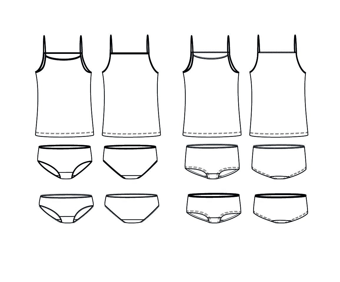 Ikatee -  Belle Underwear/ Swimsuit girls 3-12y - Paper Sewing Pattern