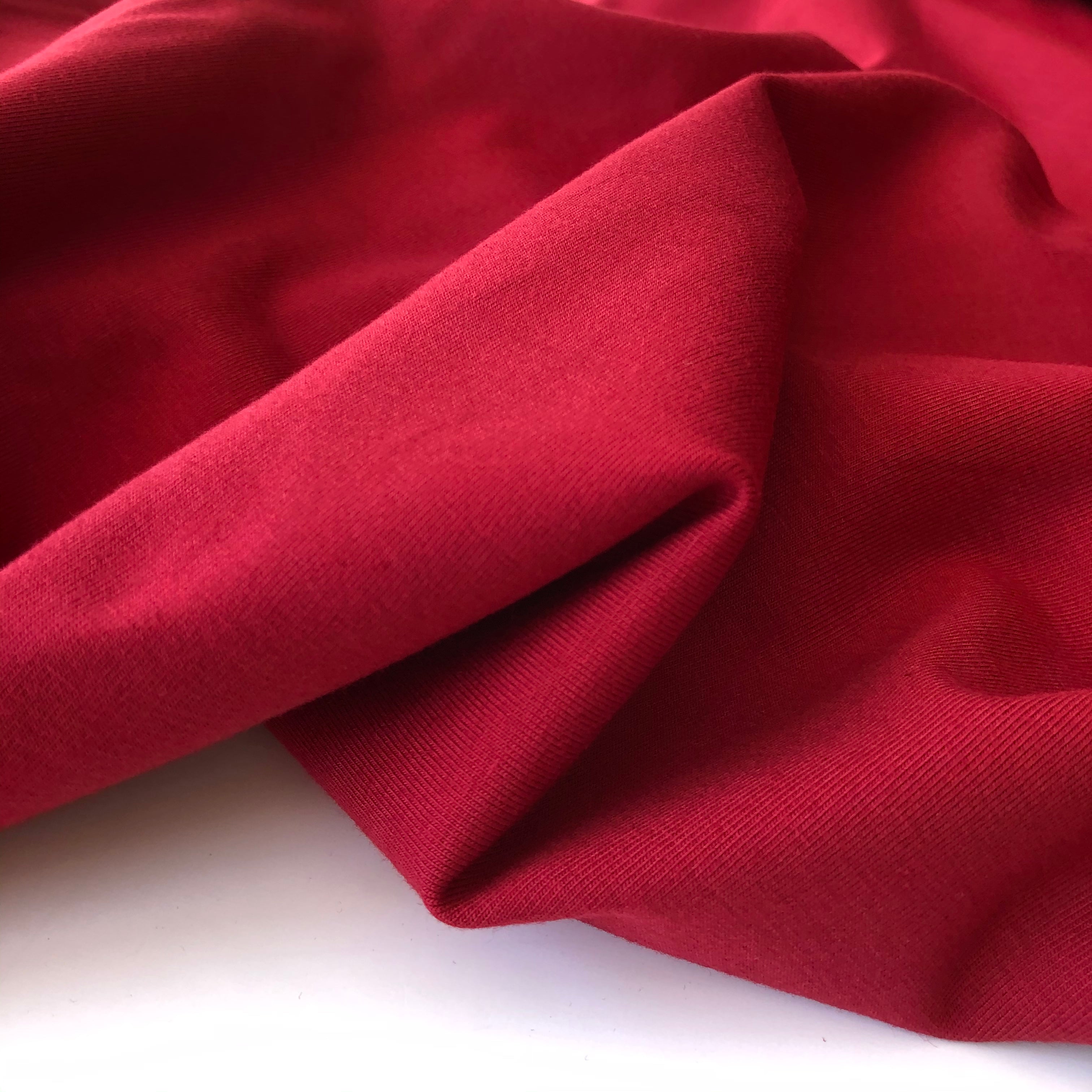 Essential Chic Red Wine Plain Cotton Jersey Fabric