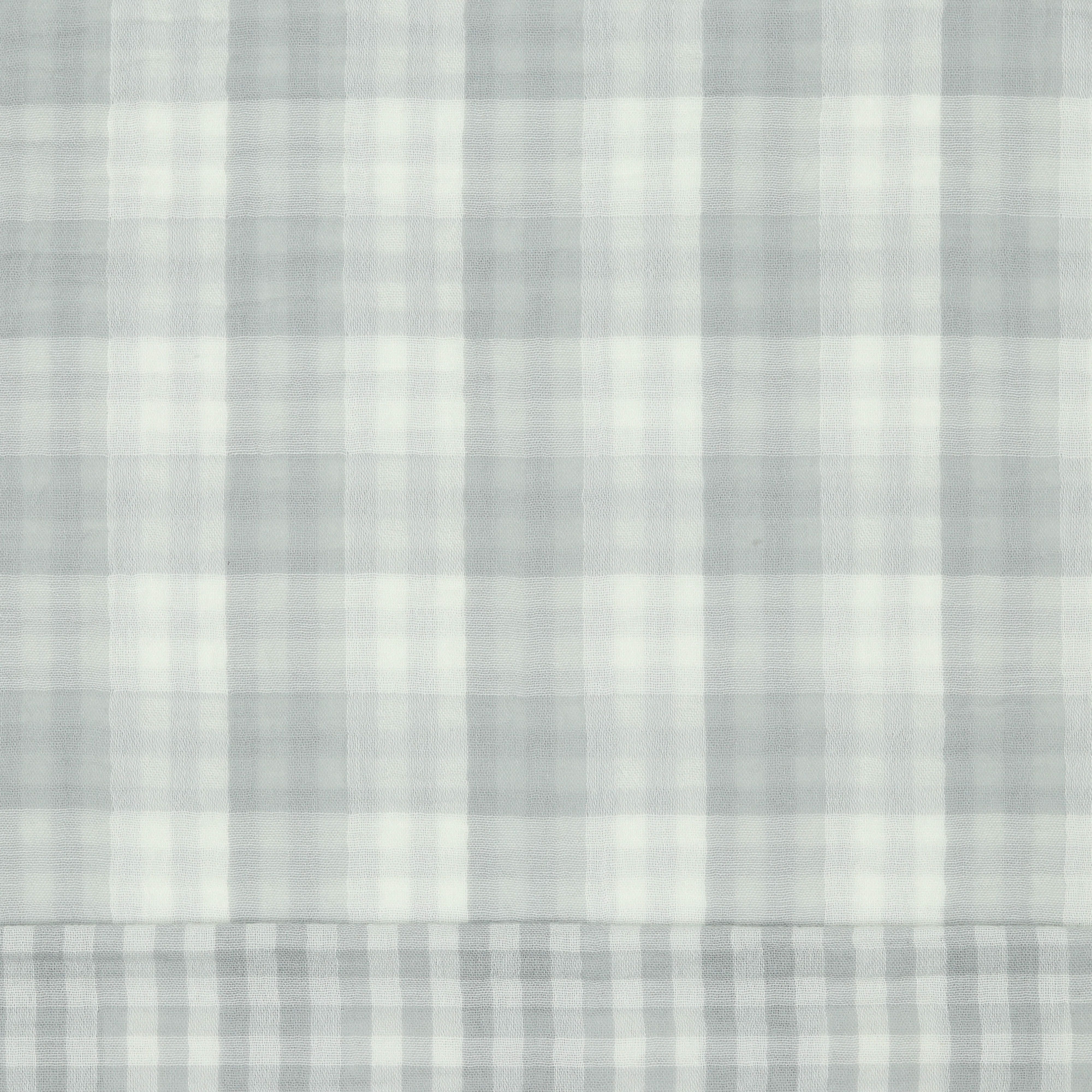REMNANT 2.25 Metres - Reversible Gingham Cotton Double Gauze in Grey