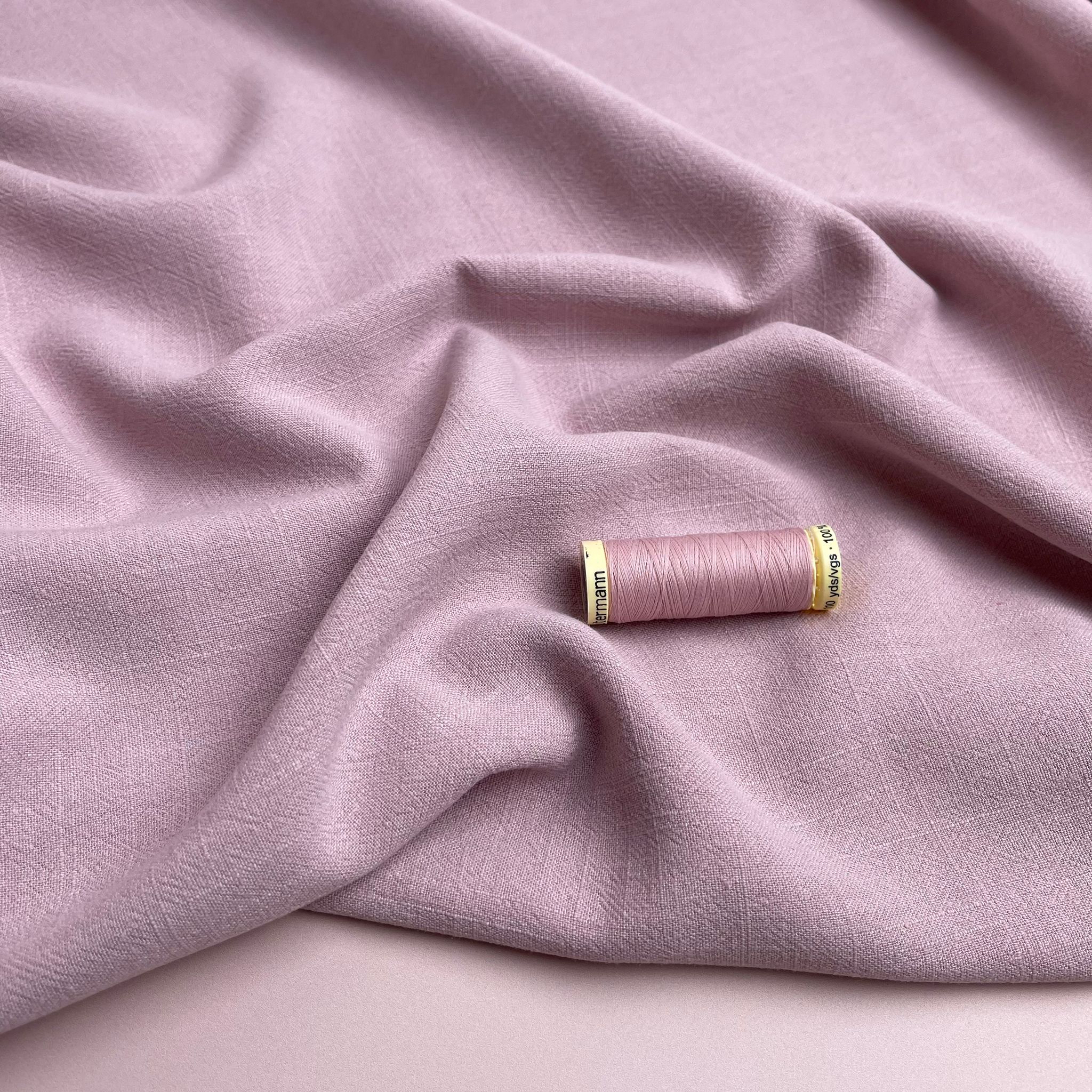 Flow Light Pink Viscose Linen Blend Dress Fabric