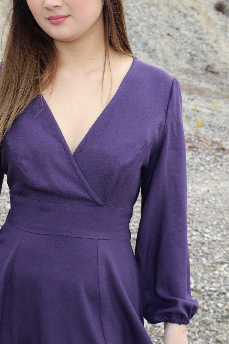 Églantine & Zoé - Violet Viscose Crepe Fabric