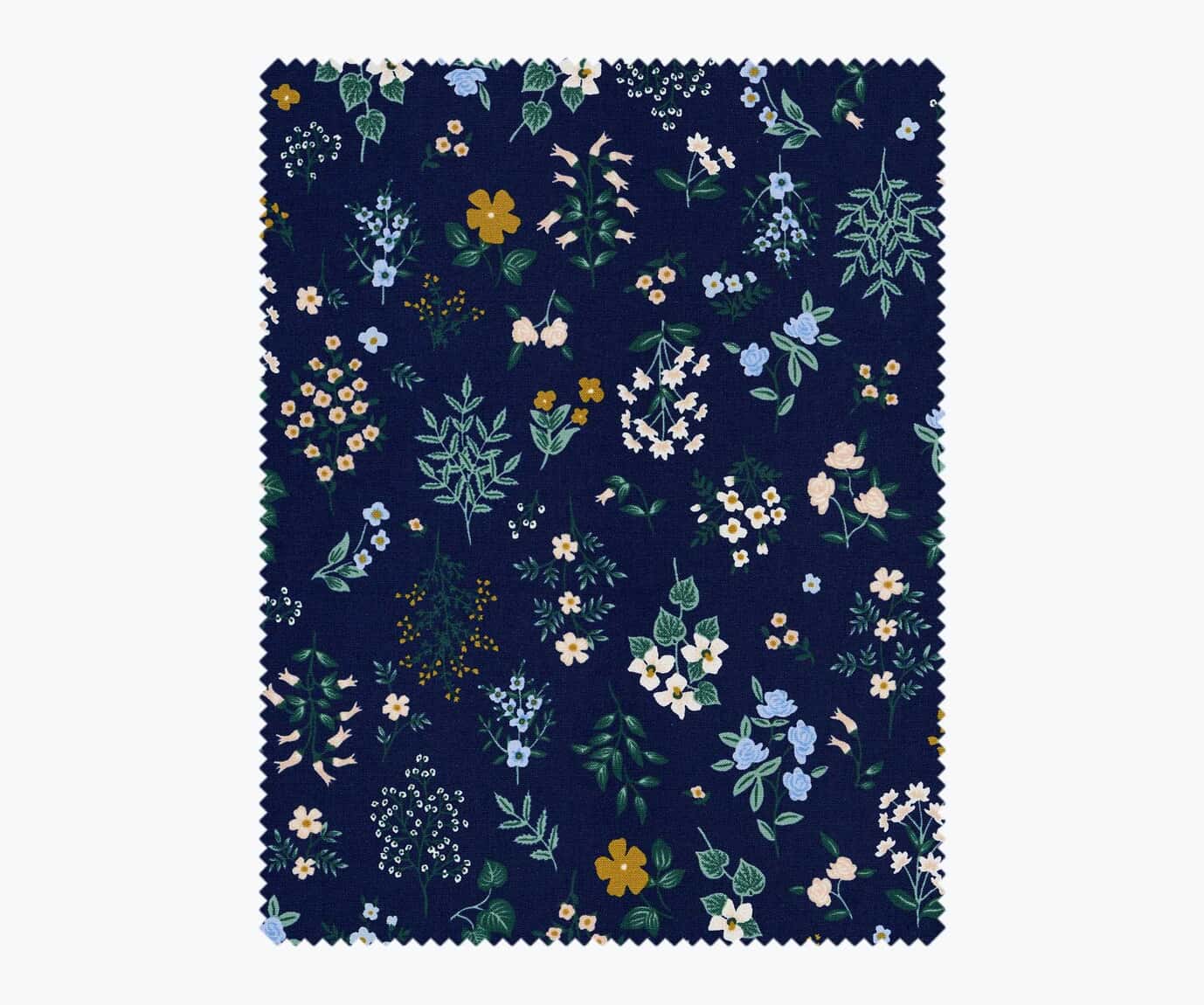 REMNANT 0.44 Metre - Rifle Paper Co - Hawthorne Navy Cotton from Strawberry Fields