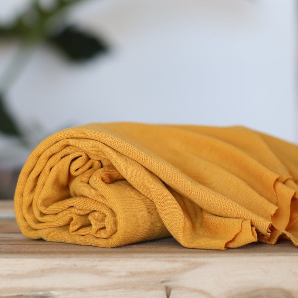 REMNANT 1.8 Metres - Meet MILK - Fine Rib Jersey Amber with TENCEL™ fibres