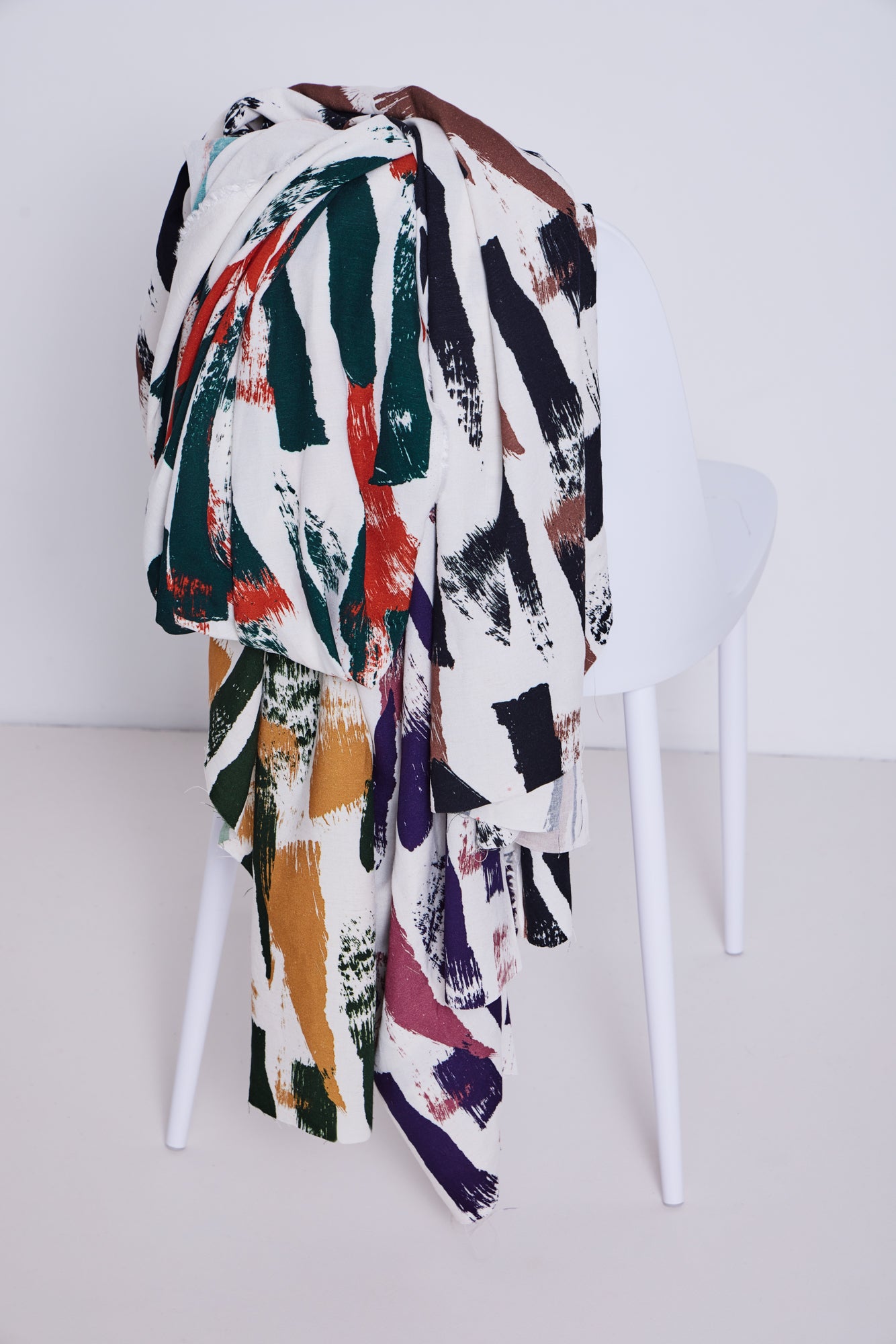 REMNANT 0.36 Metre - Mind The MAKER - Oda Brush Viscose Linen Noil in Green Khaki & Dry Mustard