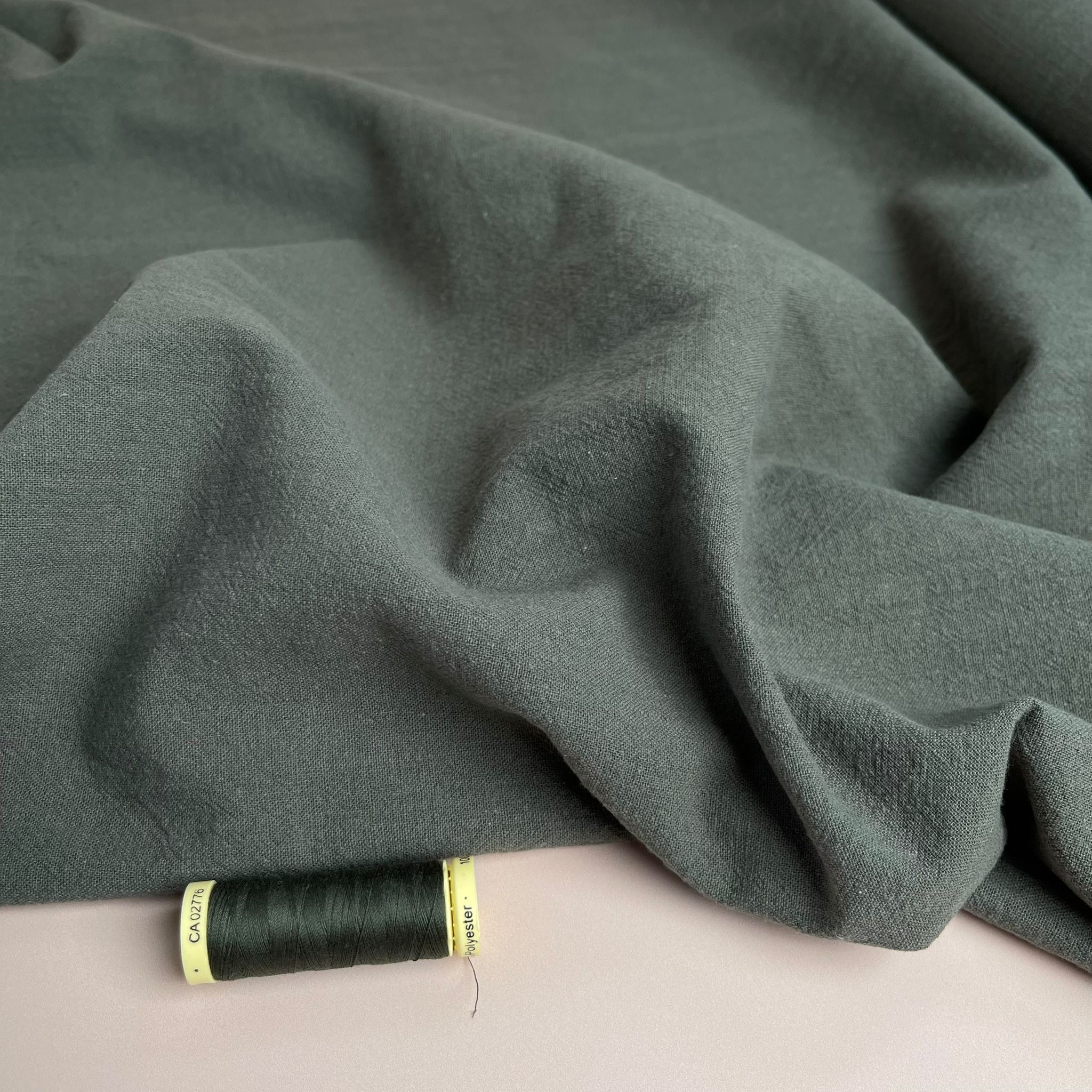 Vintage Khaki Green Washed Cotton