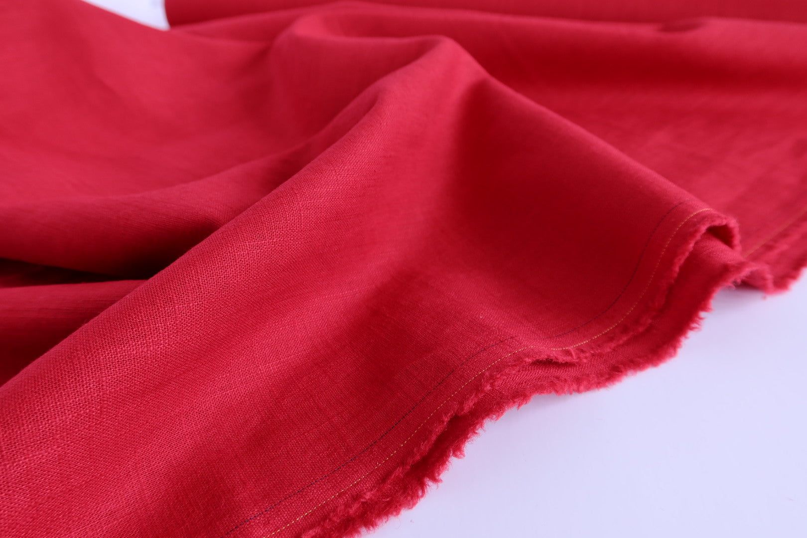 Breeze Red - Enzyme Washed Pure Linen Fabric