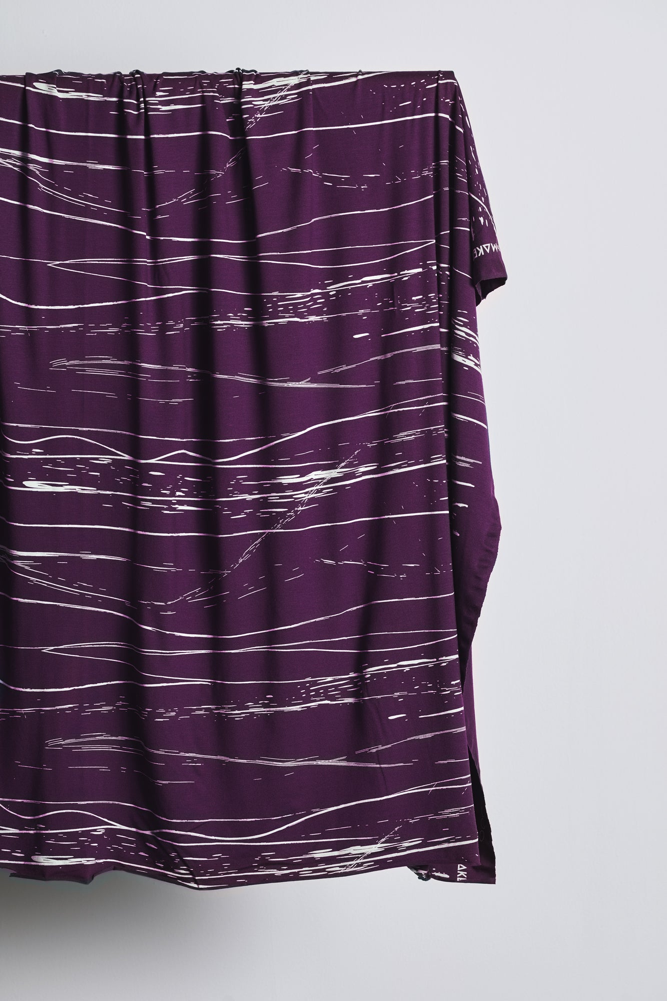 Mind The MAKER - Stray Lines Plum ECOVERO™ Saja Viscose Jersey