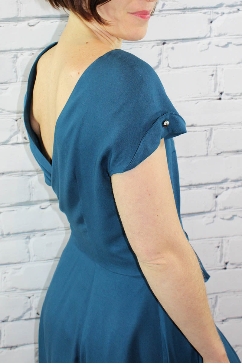 Églantine & Zoé - Petrol Blue Viscose Crepe Fabric