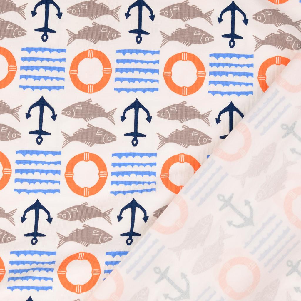 Anchors Away Organic Cotton Jersey Fabric