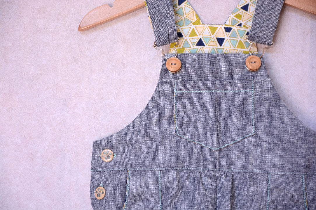 Two Stitches - Frankie Dungarees or Dress Sewing Pattern