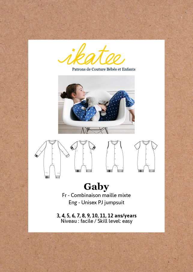 Ikatee - GABY Unisex PJ Jumpsuit 3-12 Years - Paper Sewing Pattern