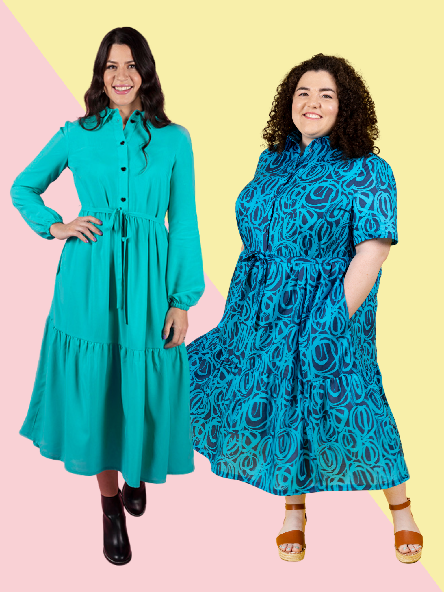 Sewing Kit - Lyra Shirt Dress in Mosaics Viscose (Multiple Colours)