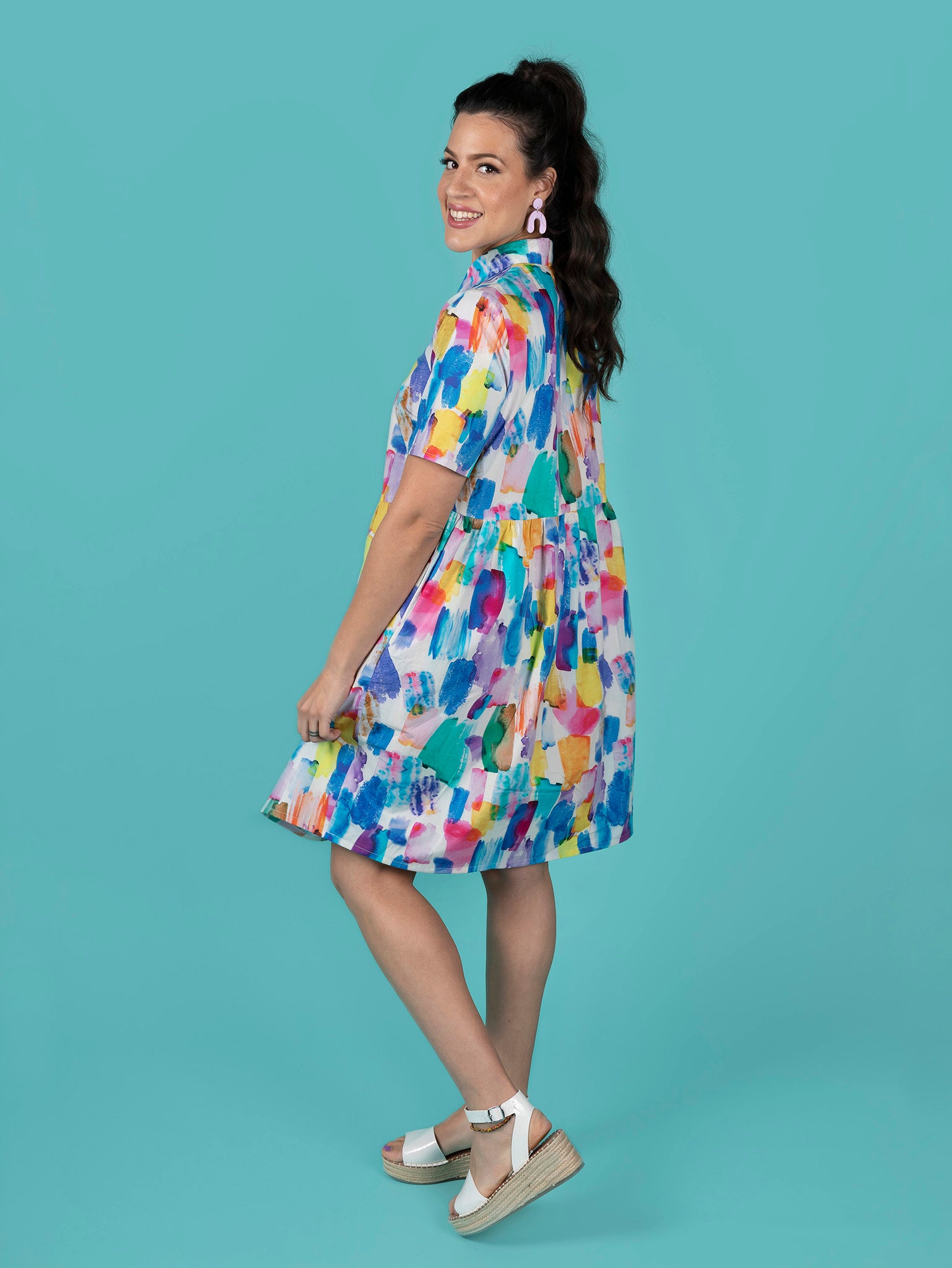 Sewing Kit - Lyra Shirt Dress in Mosaics Viscose (Multiple Colours)