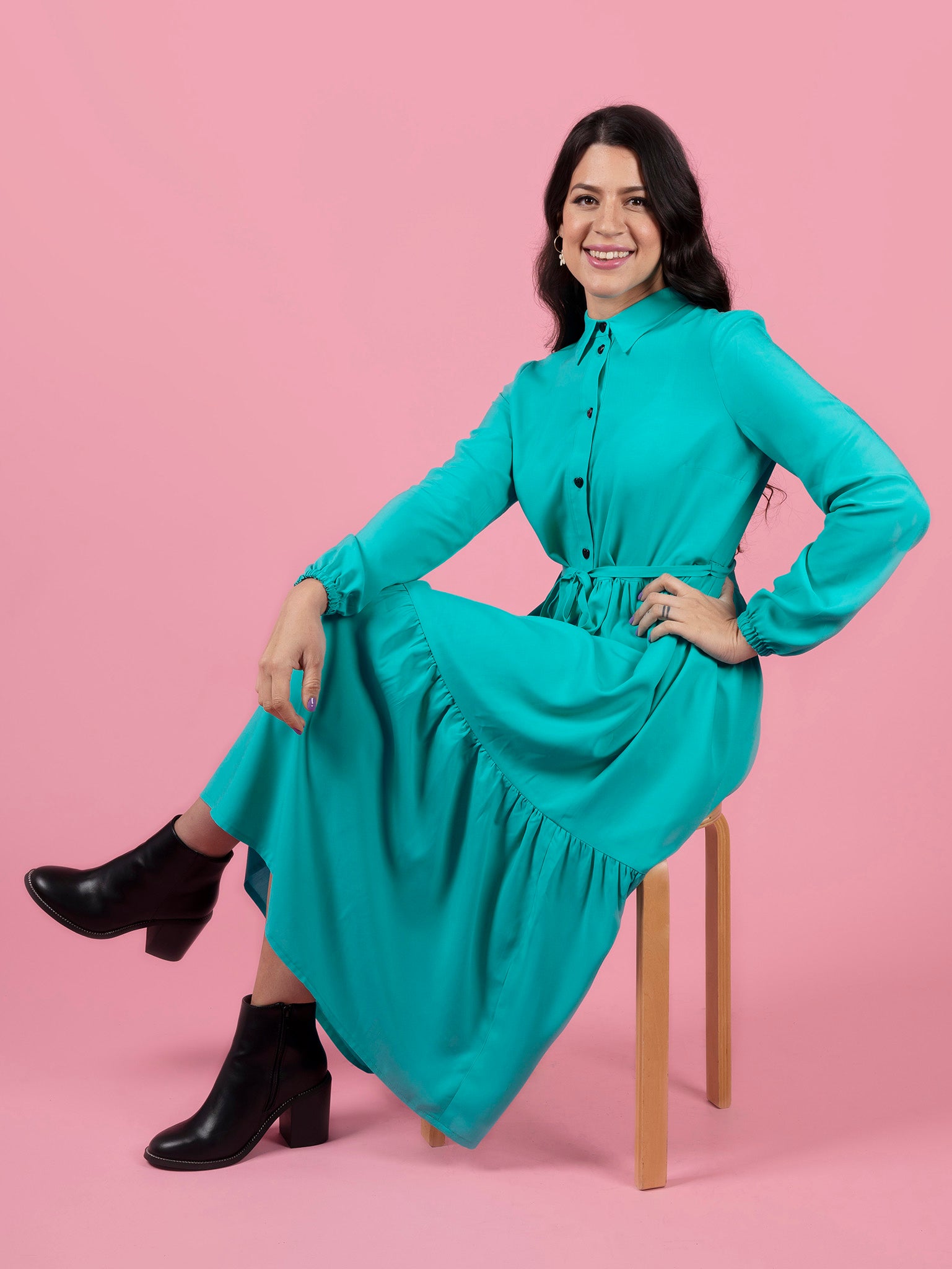 Sewing Kit - Lyra Shirt Dress in Mosaics Viscose (Multiple Colours)