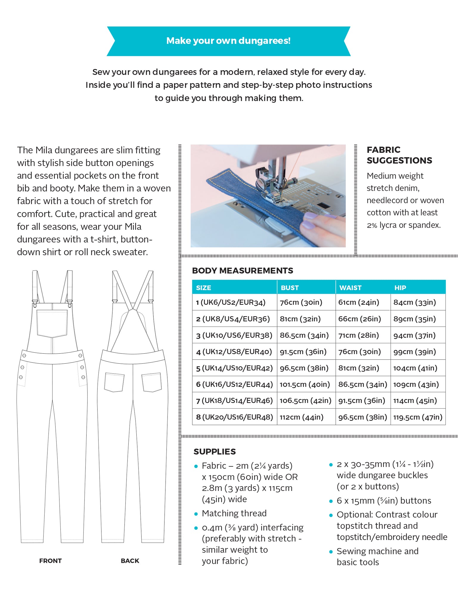 Tilly and the Buttons - Mila Dungarees Sewing Pattern