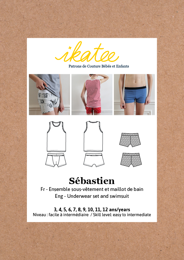 Ikatee - Sebastien Underwear/ Swimsuit boys 3-12y - Paper Sewing Pattern