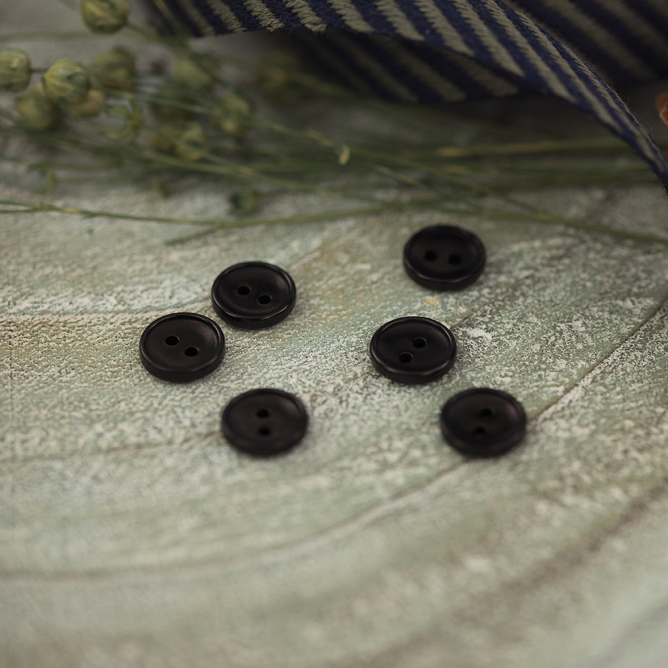See You At Six - Corozo Black Buttons (10mm, 11mm and 12mm sizes)