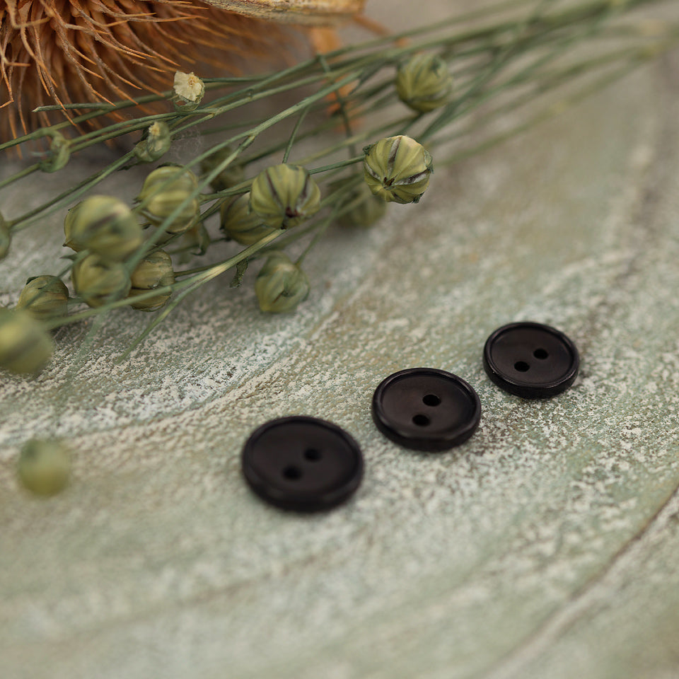 See You At Six - Corozo Black Buttons (10mm, 11mm and 12mm sizes)