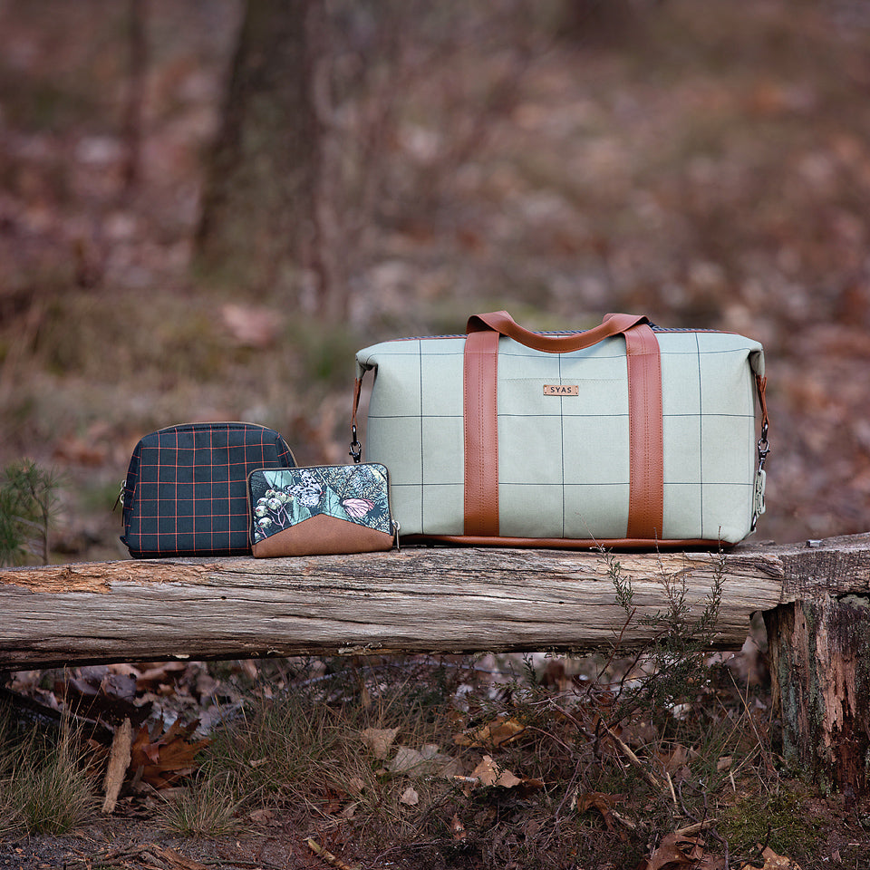See You At Six - Thin Grid XL Tea Green Cotton Canvas Gabardine Twill