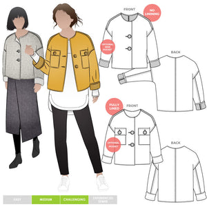 Style ARC - Adelaide Woven Jacket (Sizes 18 - 30)  Sewing Pattern