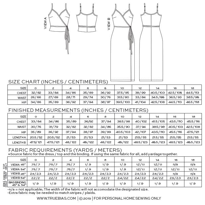 True / Bias - CALVIN Wrap Dress & Top Sewing Pattern