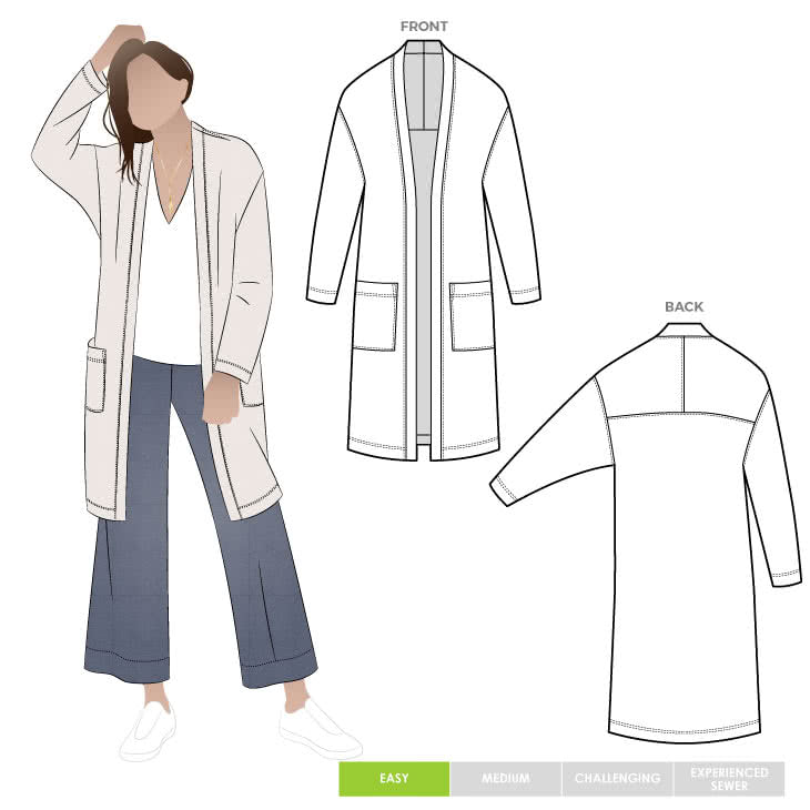 Style ARC - Como Knit Cardi (Sizes 18 - 30) Sewing Pattern