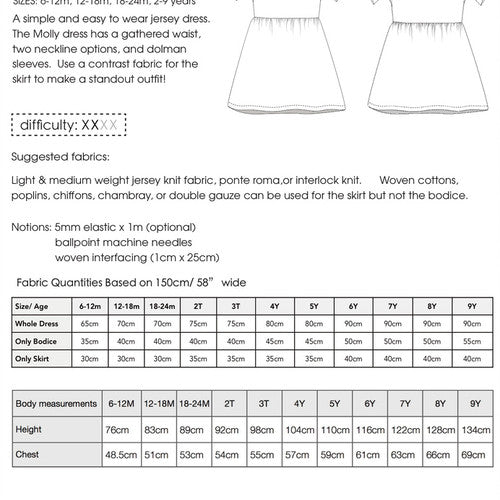 Two Stitches - Molly Dress Sewing Pattern