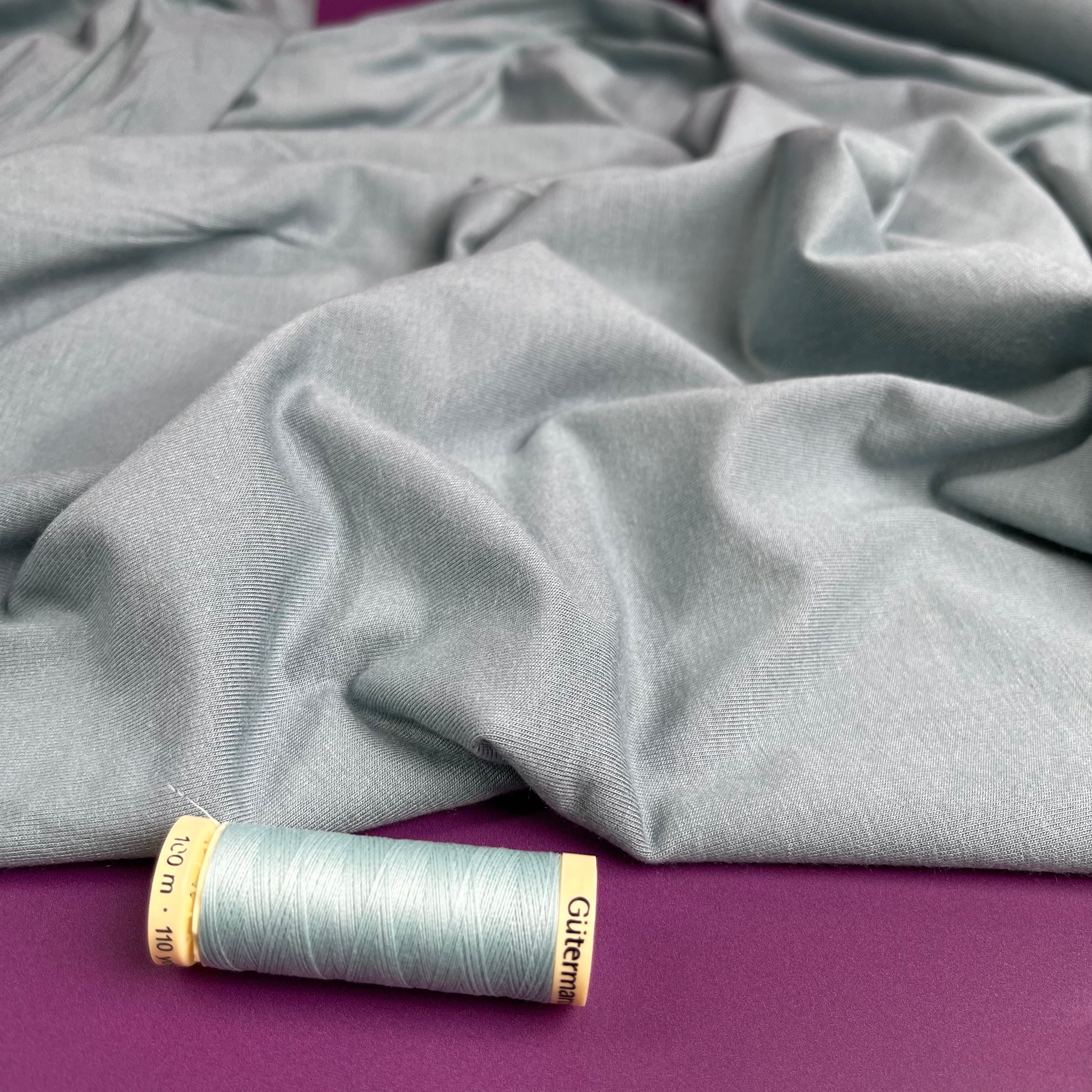 REMNANT 2.36 Metres - Bliss Sage Green Jersey Fabric with TENCEL™ Modal Fibres