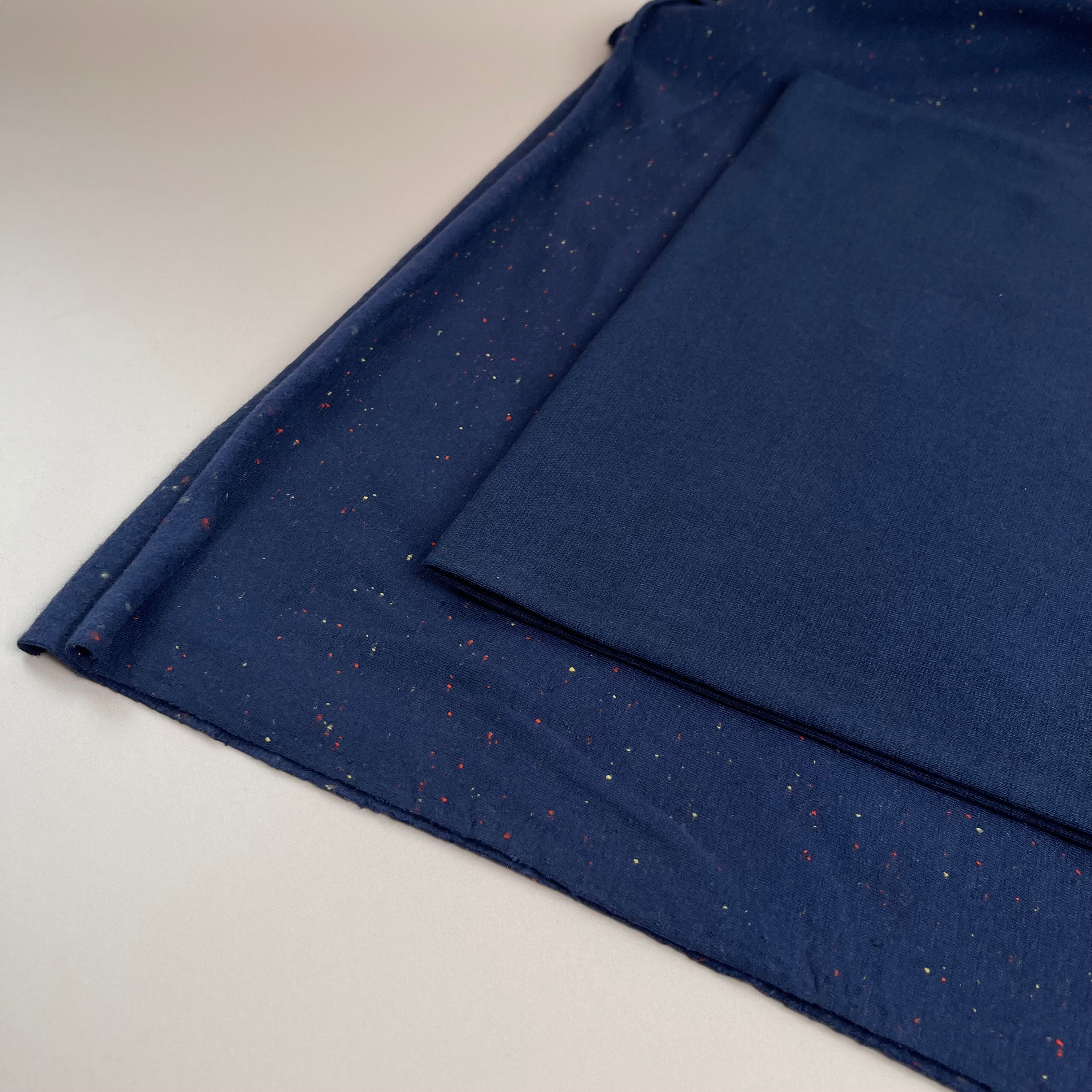 Cosy Colours Navy with multi Flecks Sweat-Shirting