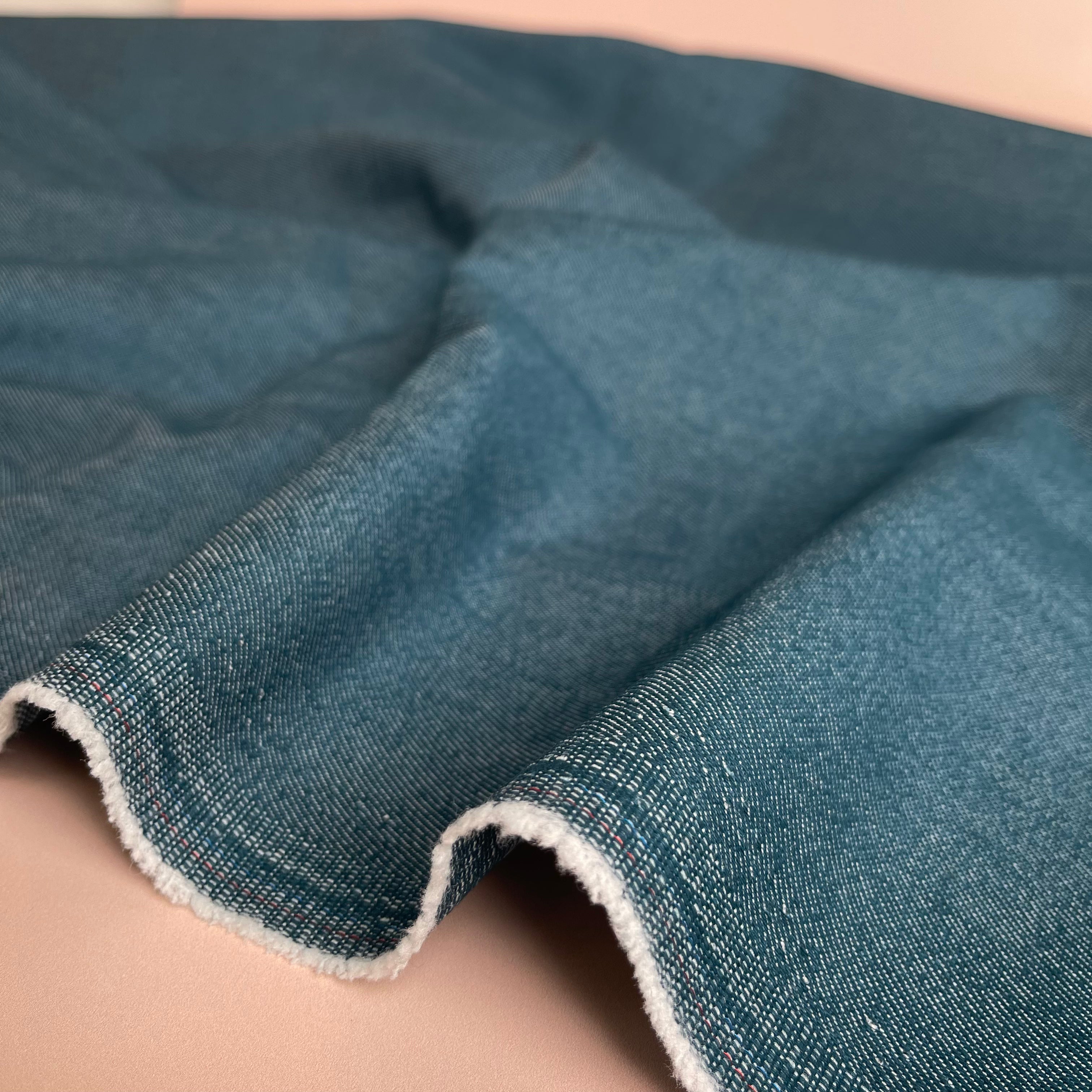 Vintage Stretch Denim in Petrol Blue
