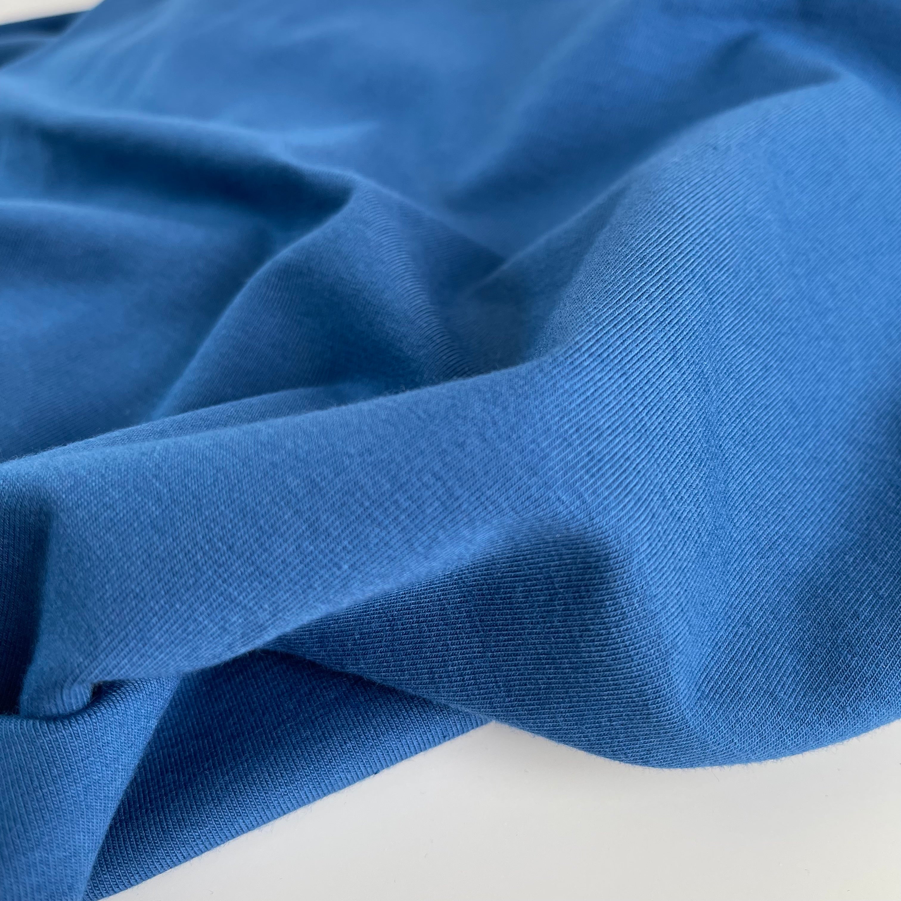 Essential Chic Sailor Blue Solid Cotton Jersey Fabric