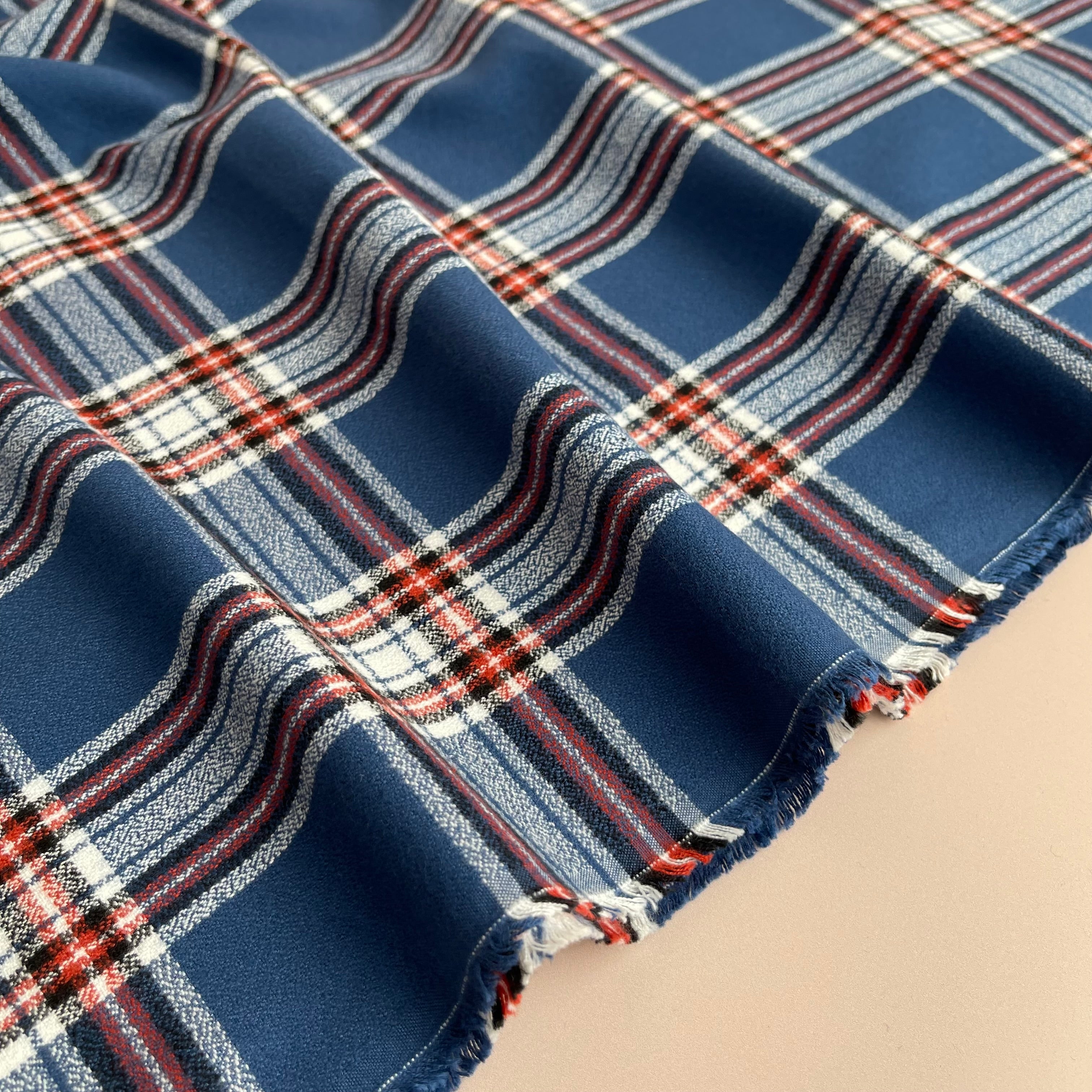 REMNANT 0.34 Metre - Americana 2 Blue Mammoth Cotton Flannel