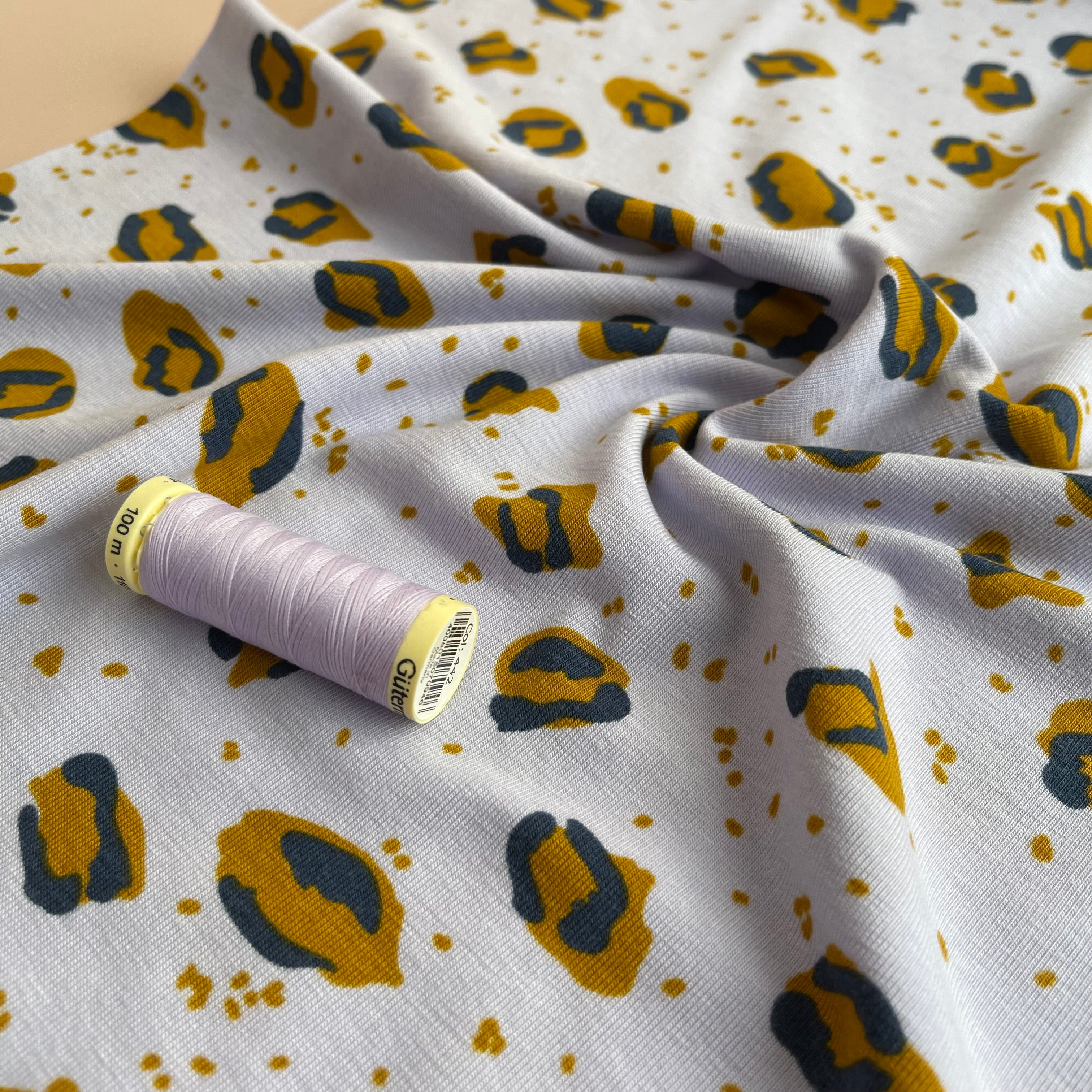 Animal Print Lavender Haze Cotton Jersey with TENCEL™ Modal Fibres