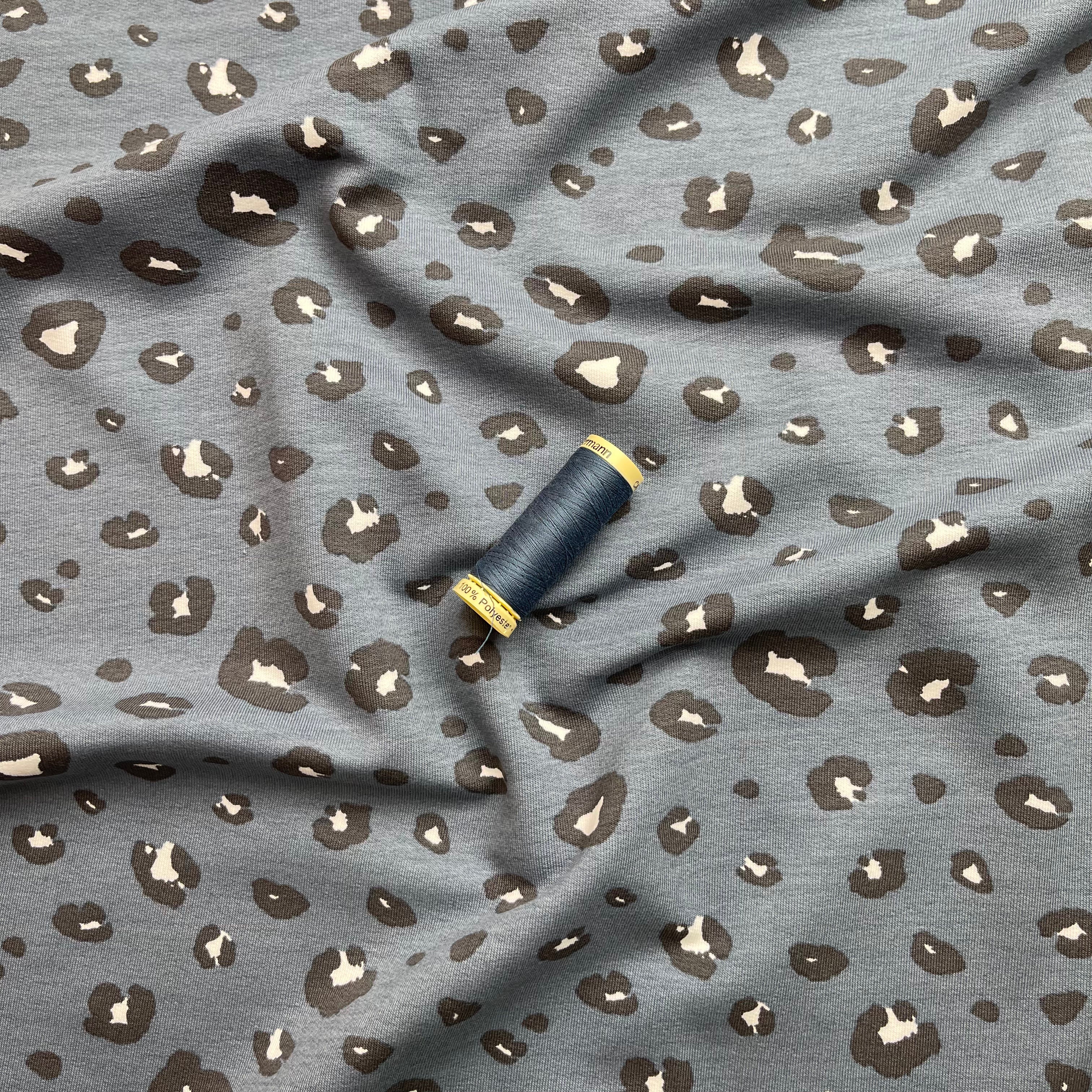 Panther Dusty Blue Organic Cotton French Terry