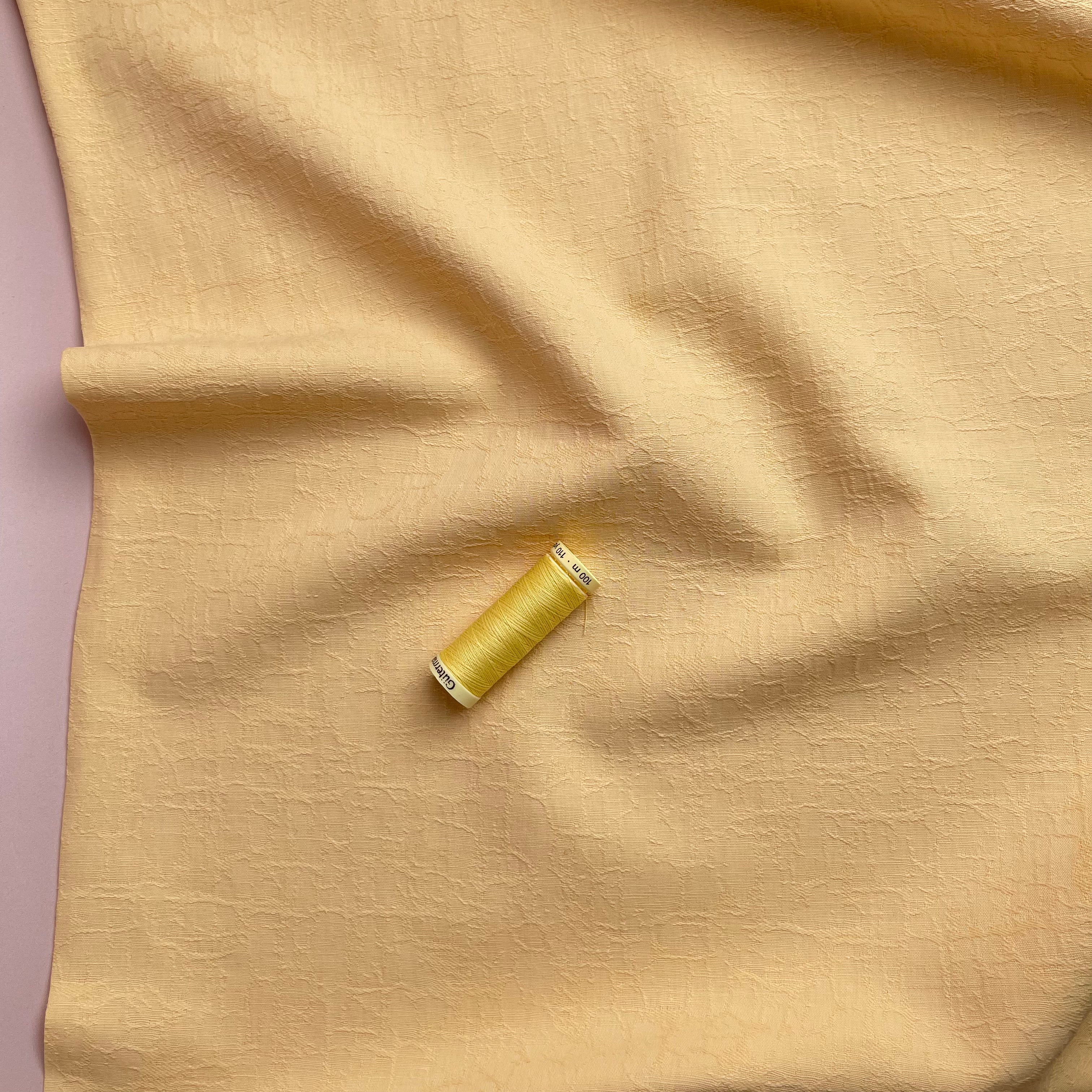 REMNANT 0.35 metre + free small section with fault - Fibre Mood Cotton Linen Bark Jacquard in Yellow