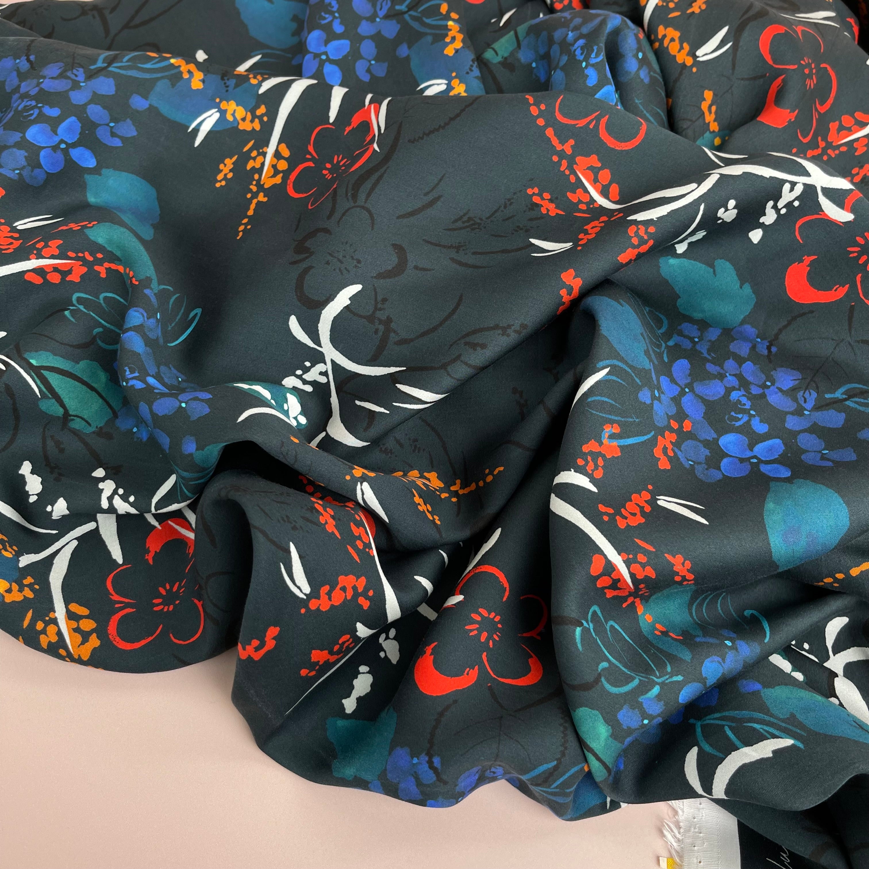 Garden of Dreams - Midnight Blooms Sateen with TENCEL™ Lyocell Fibres