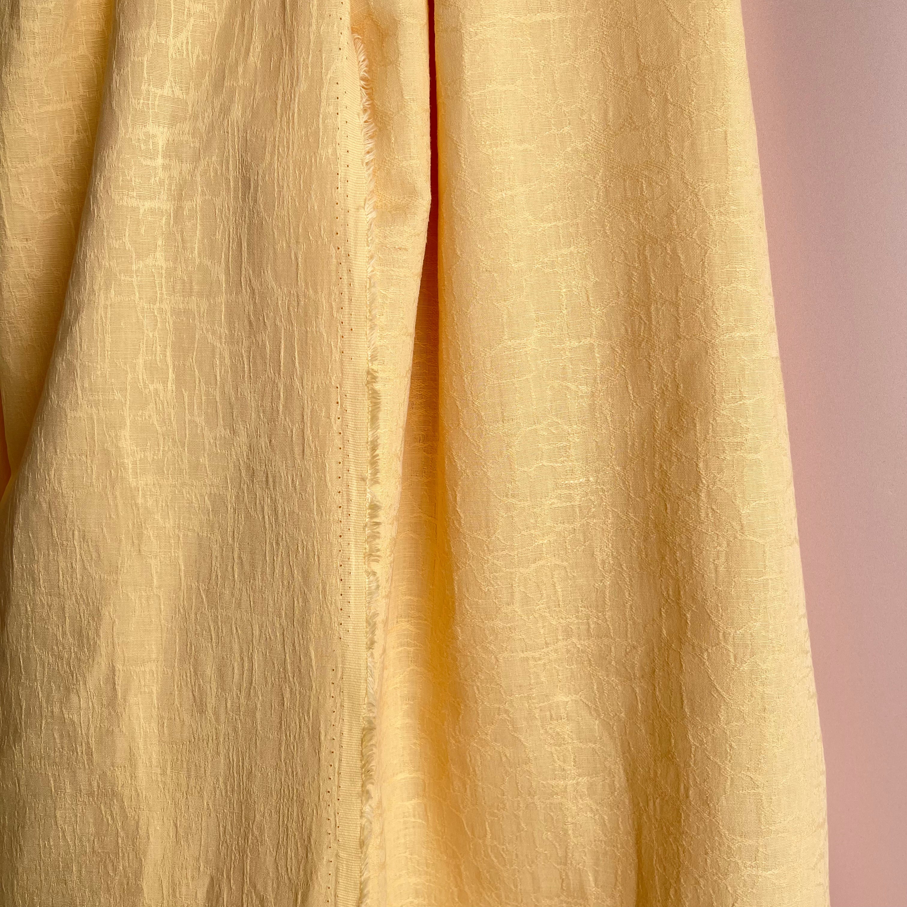 Fibre Mood Cotton Linen Bark Jacquard in Yellow