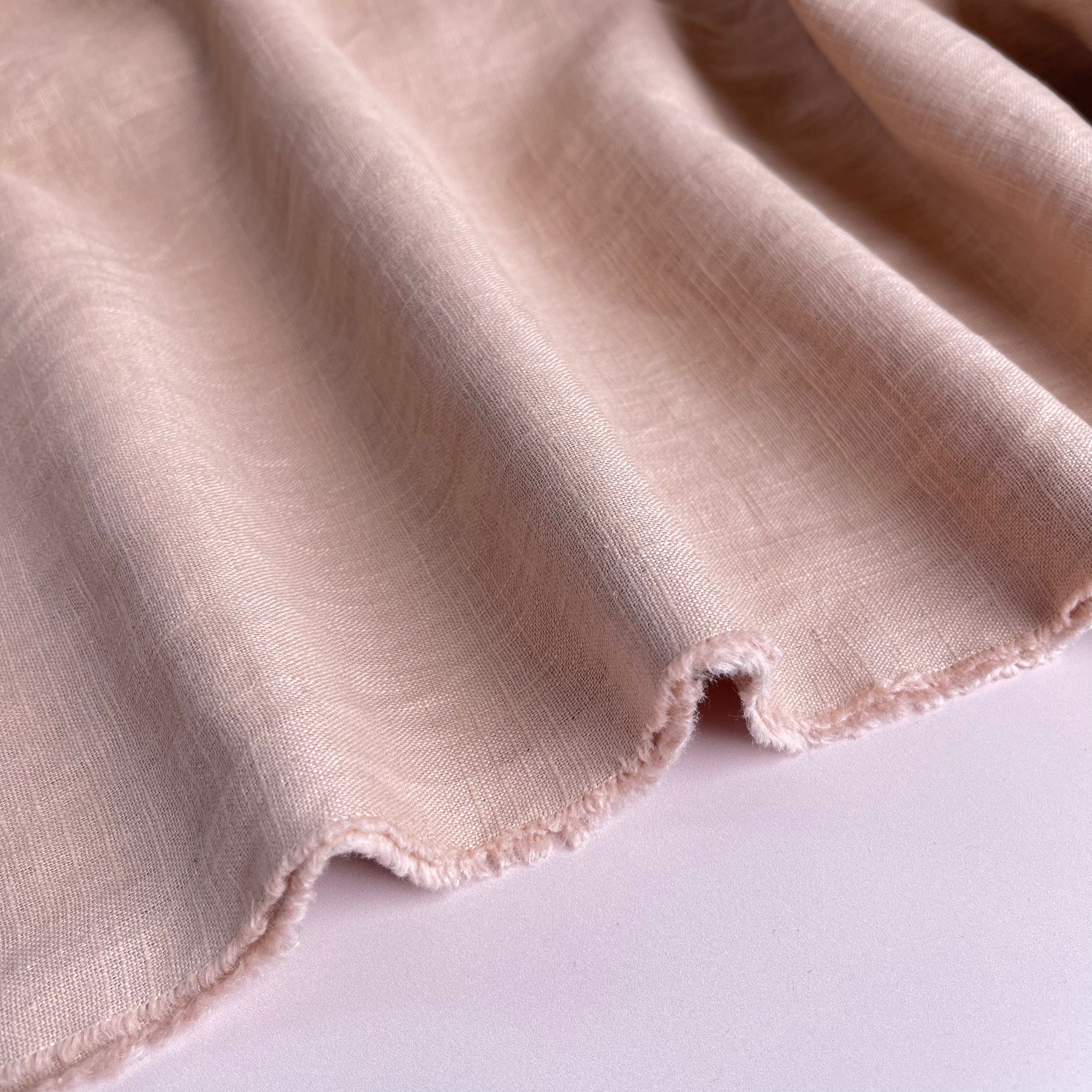 Breeze Cream Tan - Enzyme Washed Pure Linen Fabric