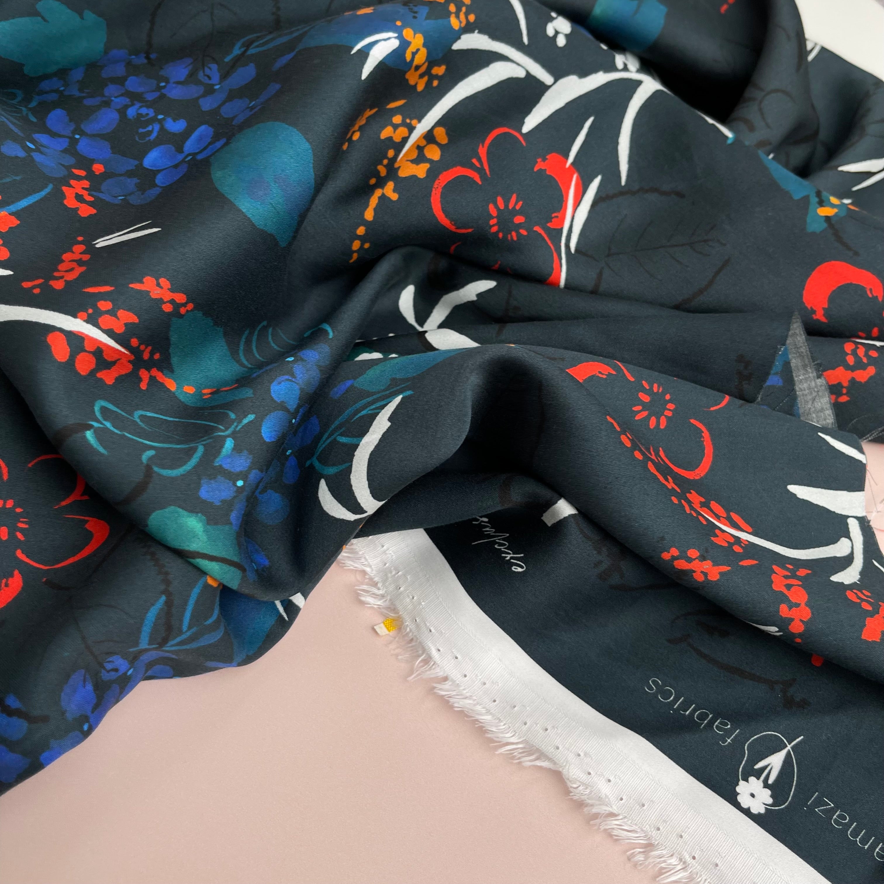 Garden of Dreams - Midnight Blooms Sateen with TENCEL™ Lyocell Fibres