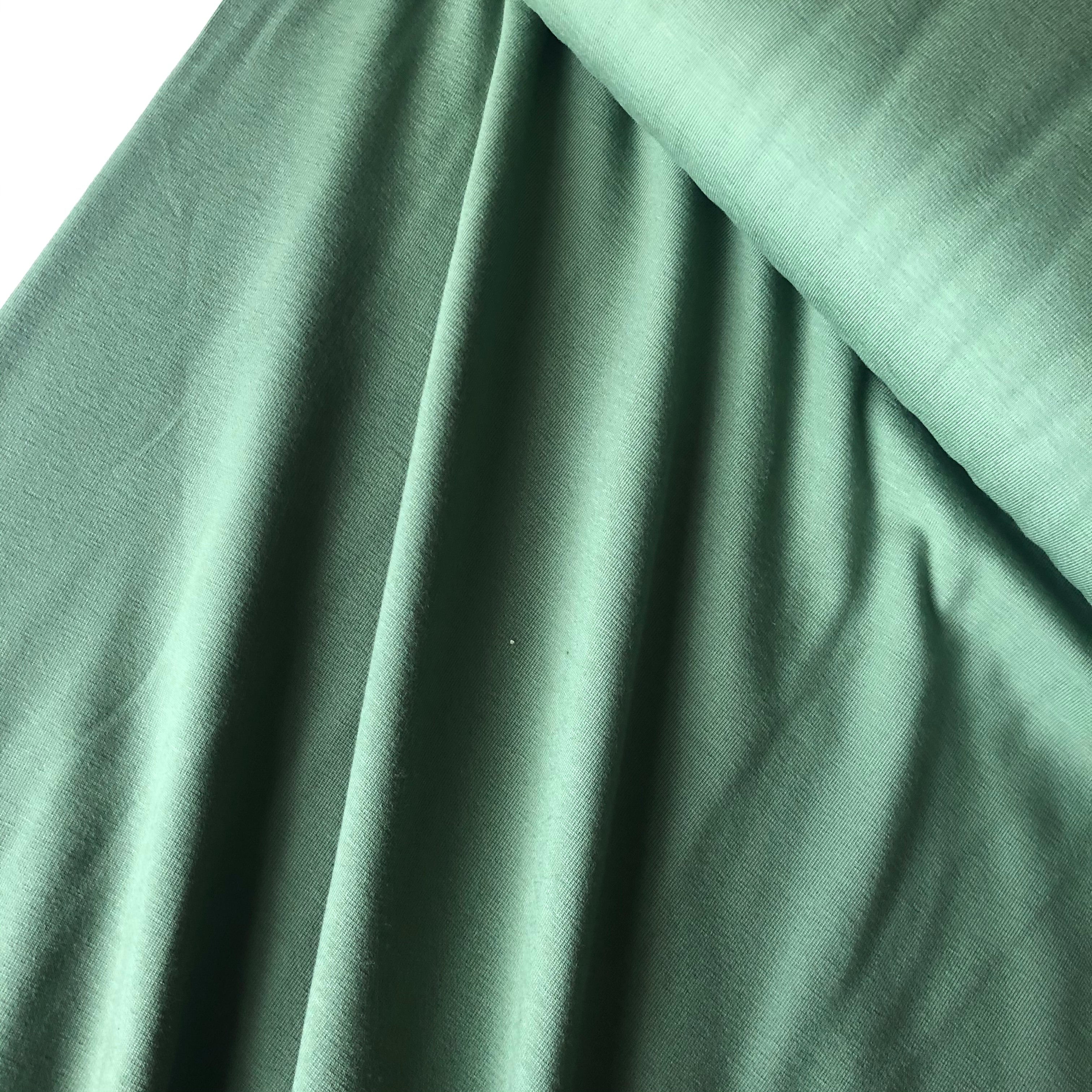 Essential Chic Avocado Green Plain Cotton Jersey Fabric