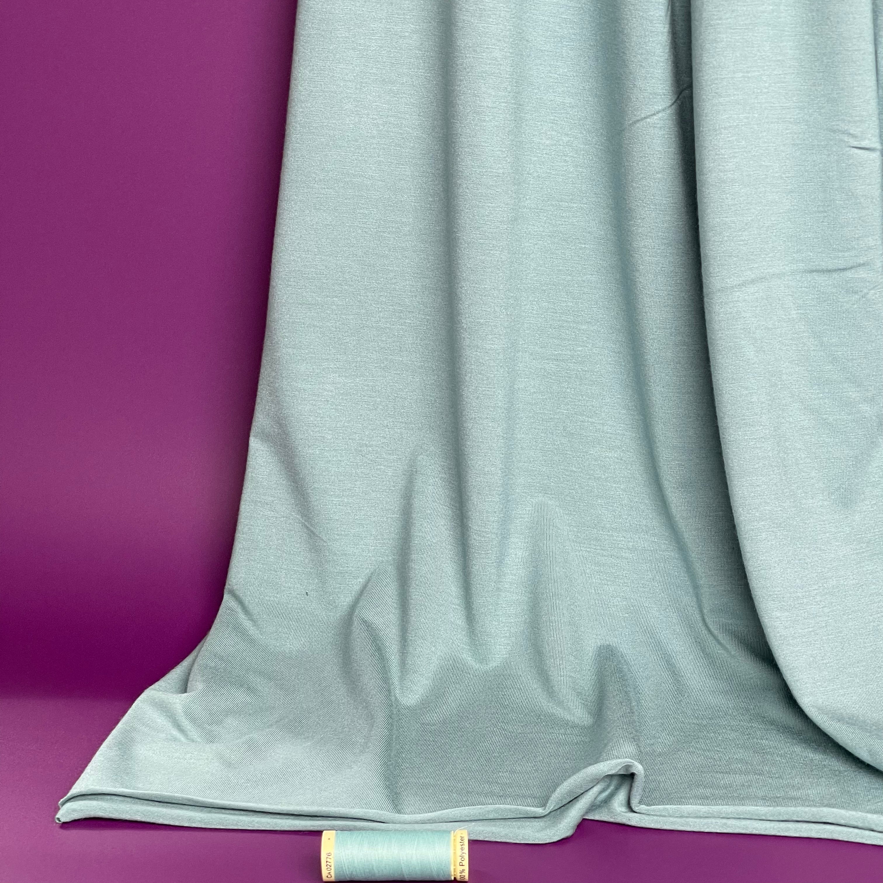 REMNANT 2.36 Metres - Bliss Sage Green Jersey Fabric with TENCEL™ Modal Fibres