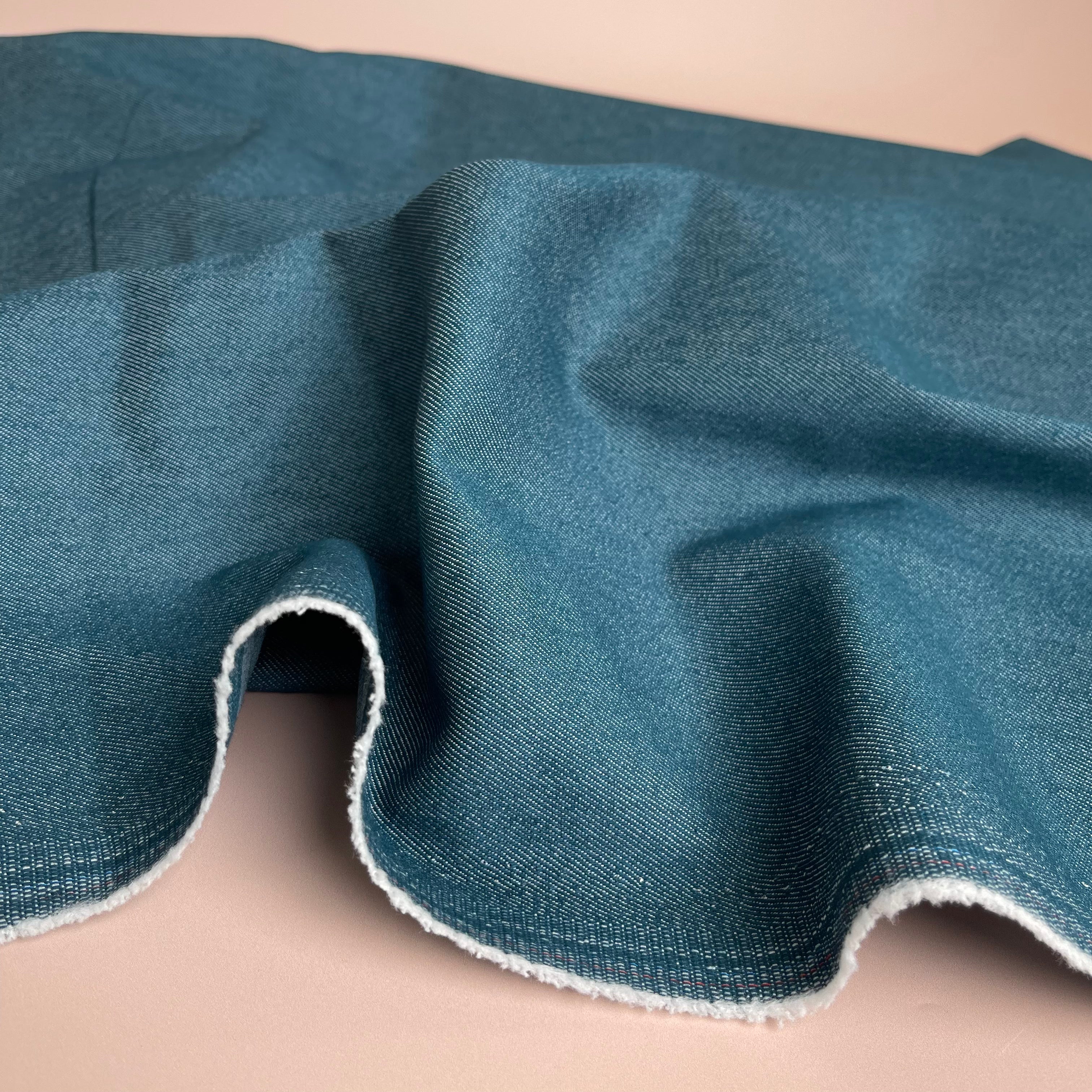 Vintage Stretch Denim in Petrol Blue