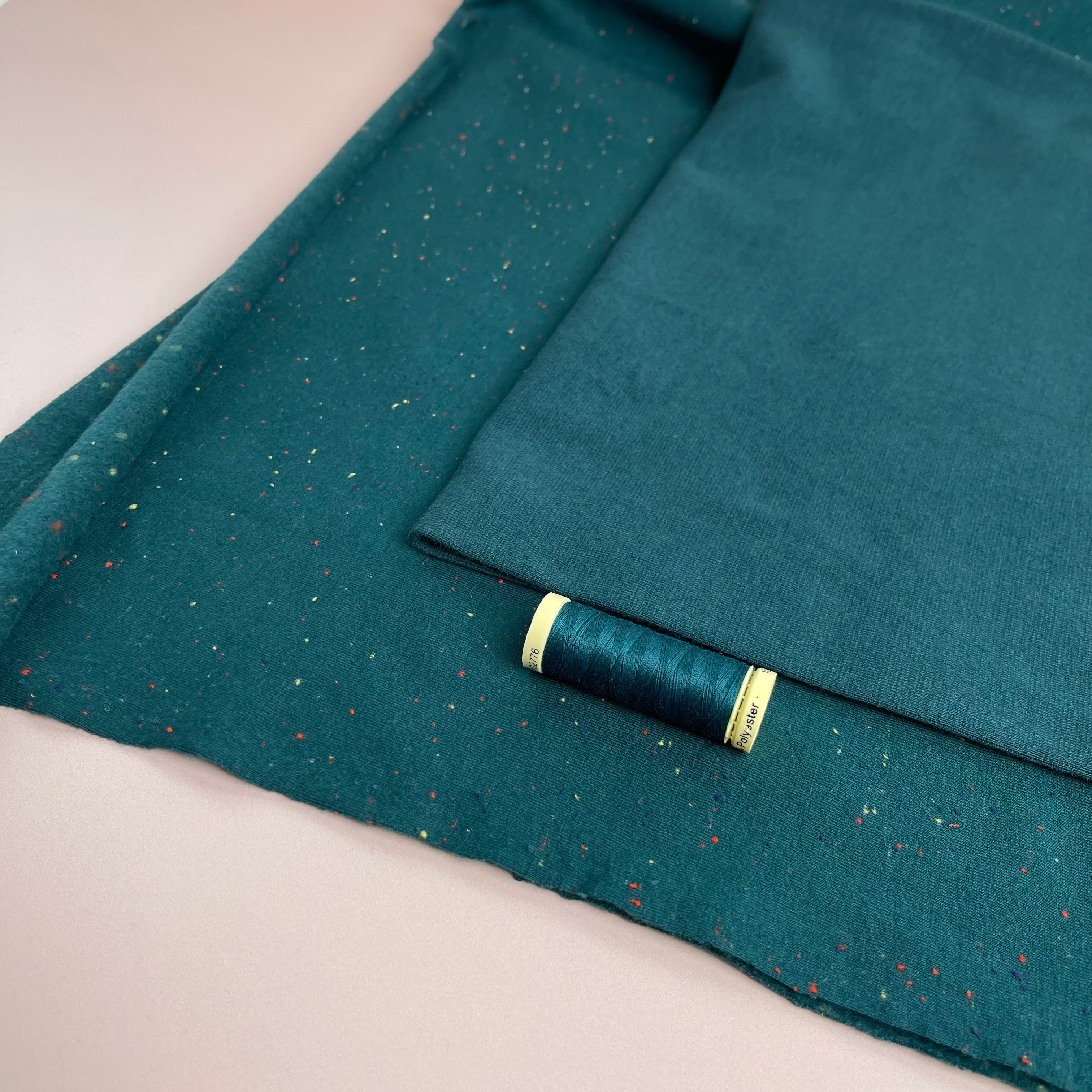 Cosy Colours in Deep Lagoon with multi Flecks Sweat-Shirting