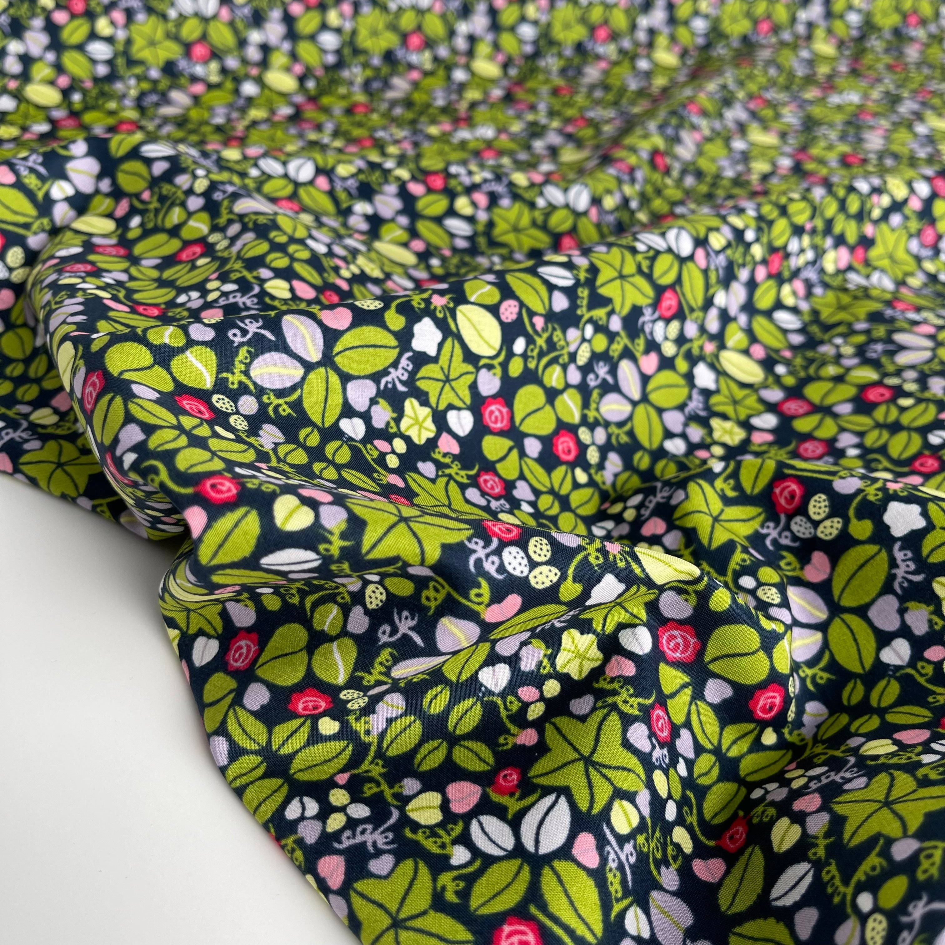 Ditsy Green Cotton Lawn Fabric