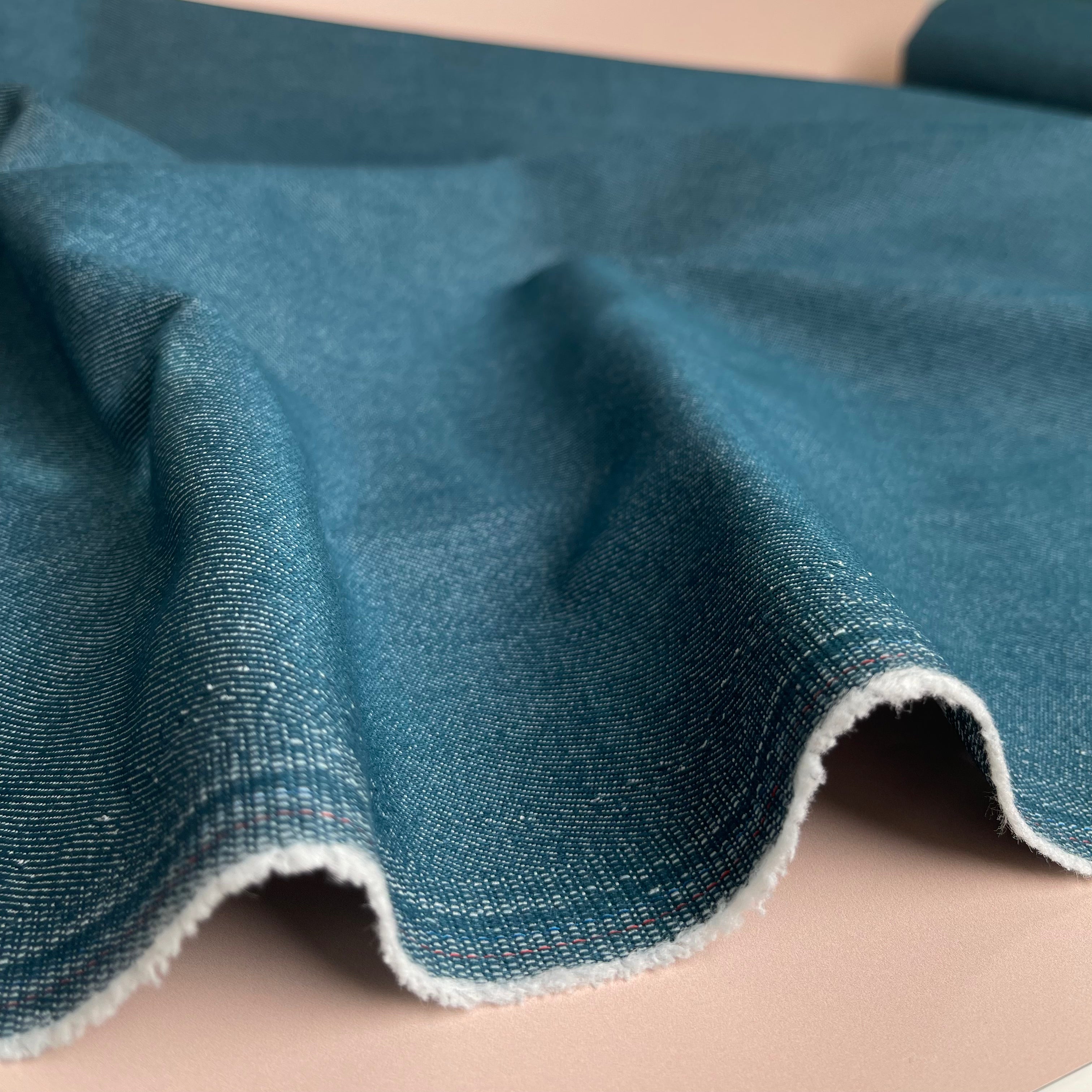 Vintage Stretch Denim in Petrol Blue